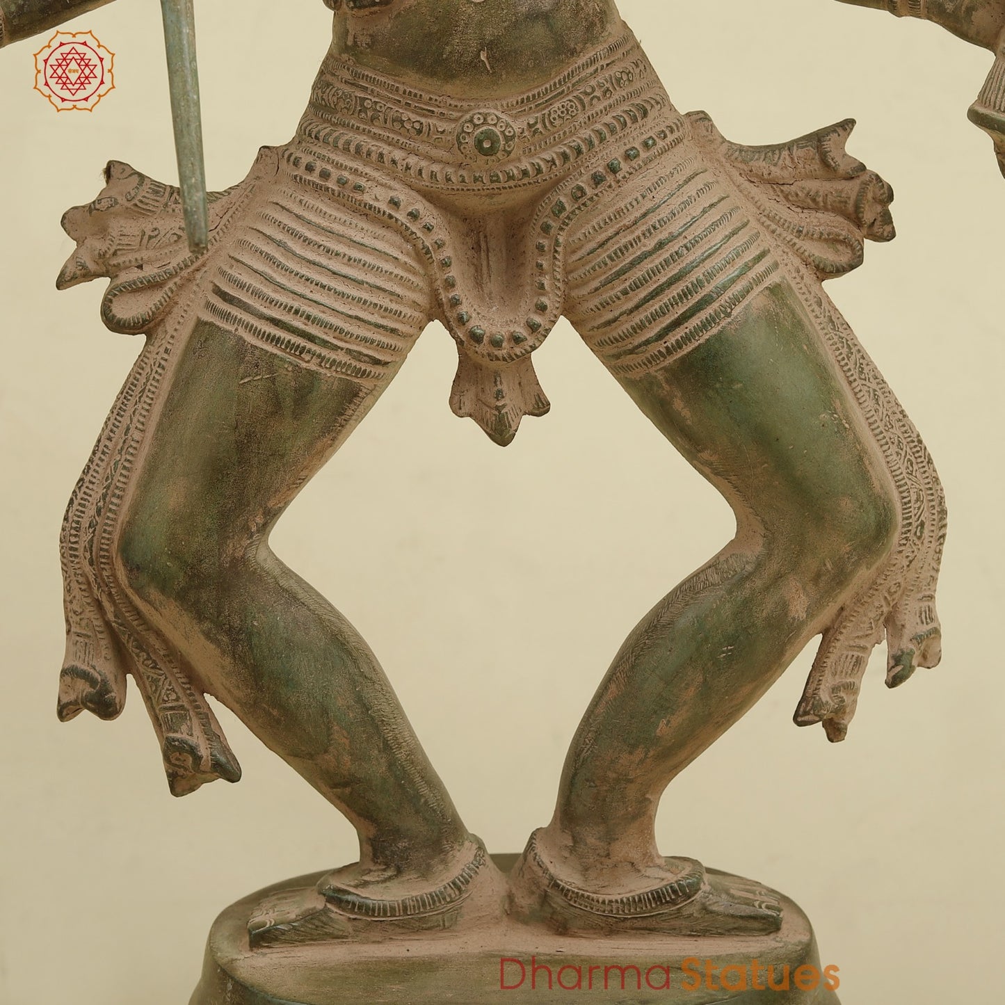 Brass Kaali Standing, Antique Green Patina 23”