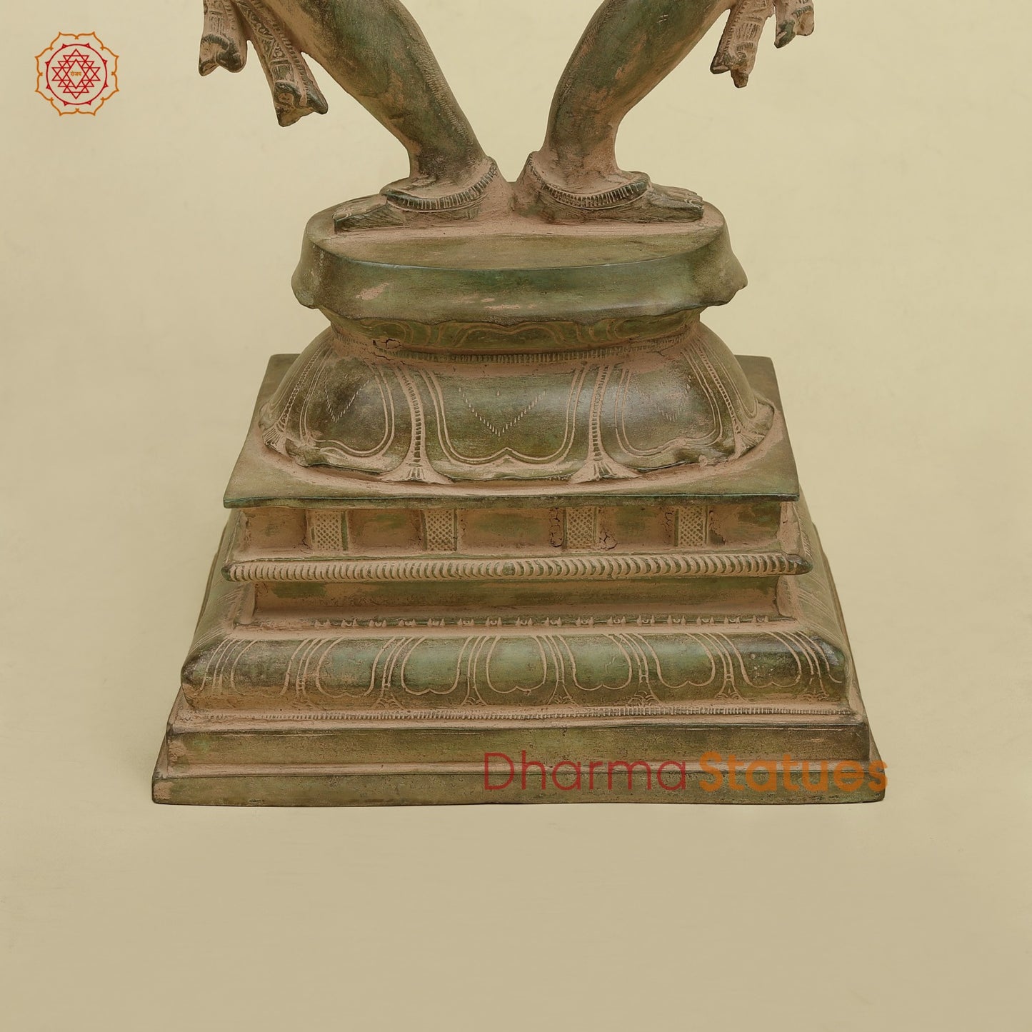 Brass Kaali Standing, Antique Green Patina 23”