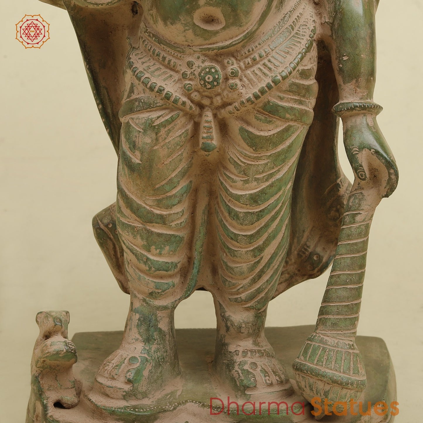 Brass Panchmukhi Ganesh Standing , Antique Green finish 18.5”