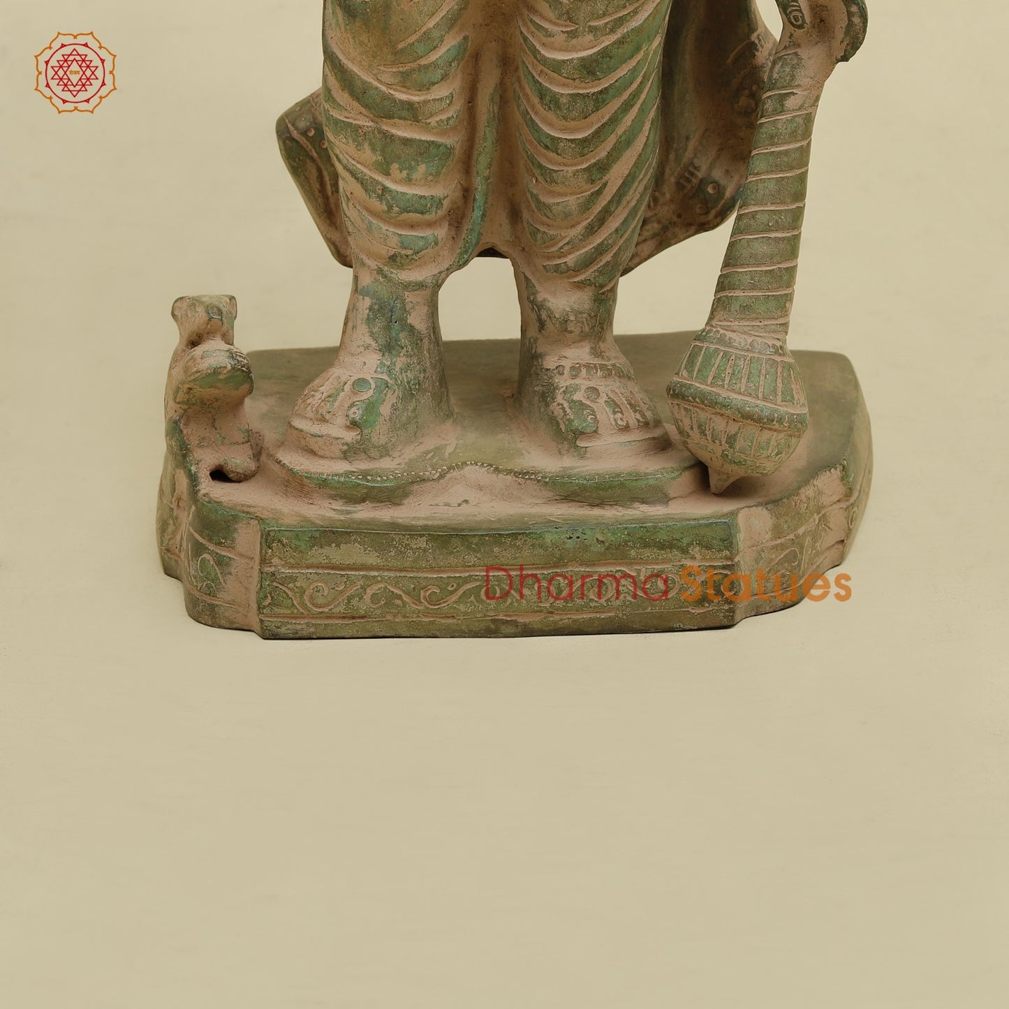 Brass Panchmukhi Ganesh Standing , Antique Green finish 18.5”