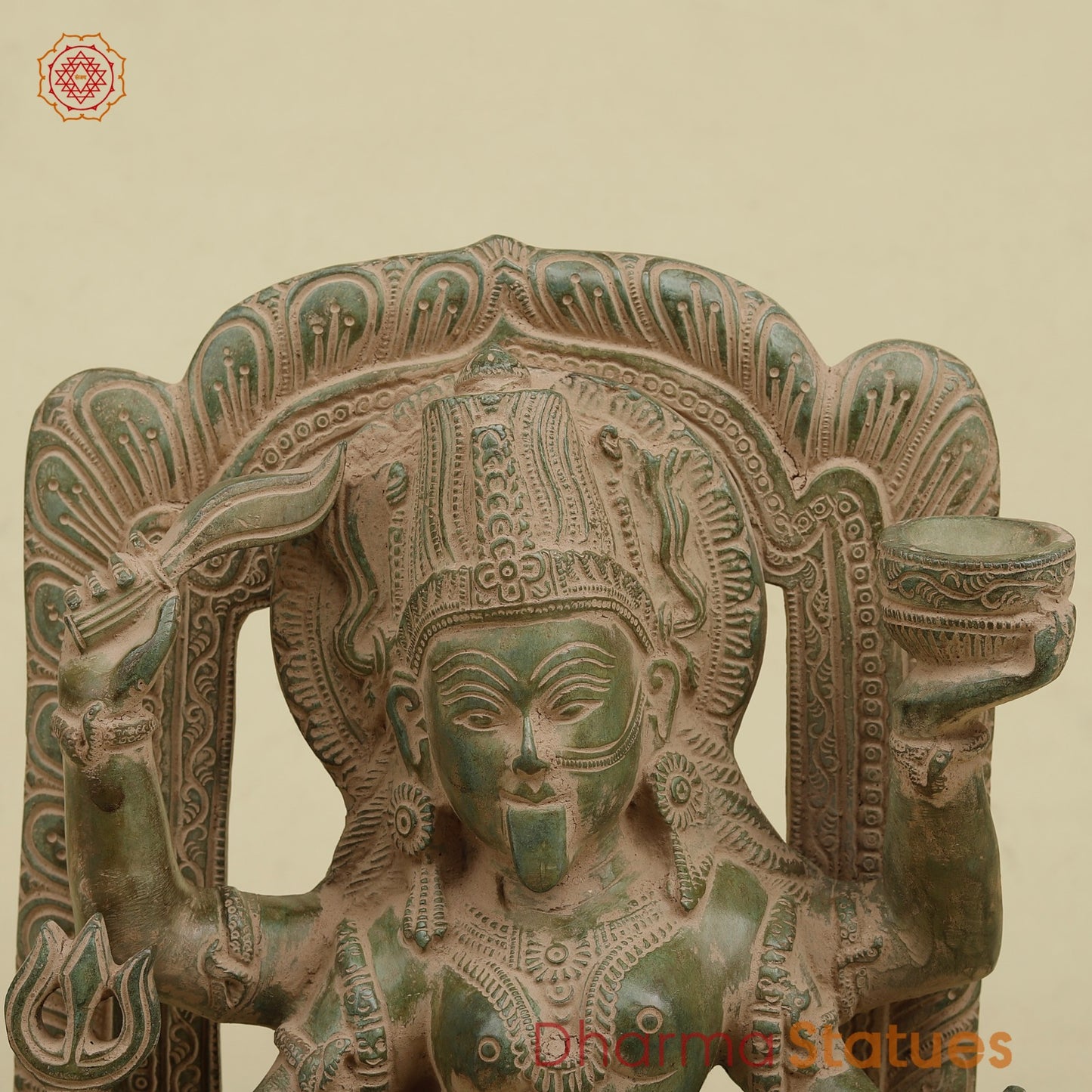 Brass Kaali Frame Fine,Antique Green Finish 17”