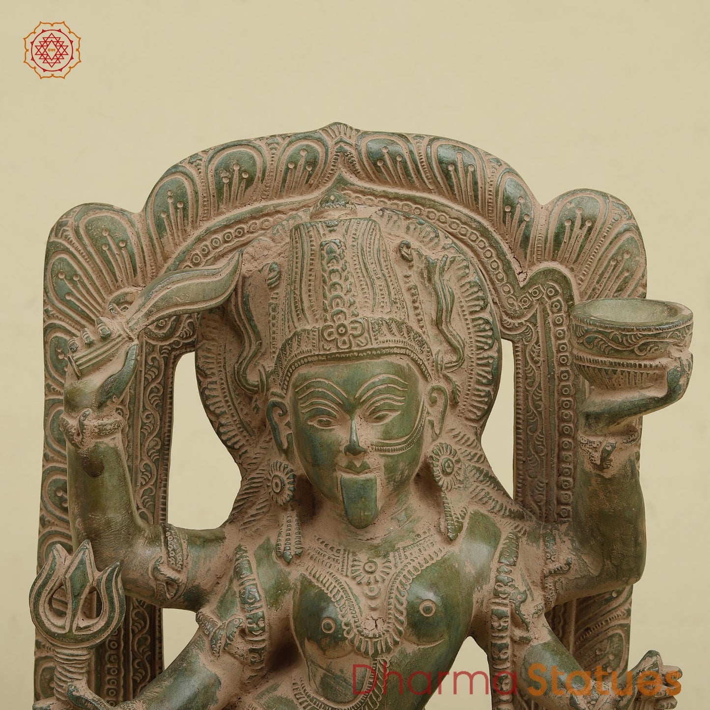 Brass Kaali Frame Fine,Antique Green Finish 17”