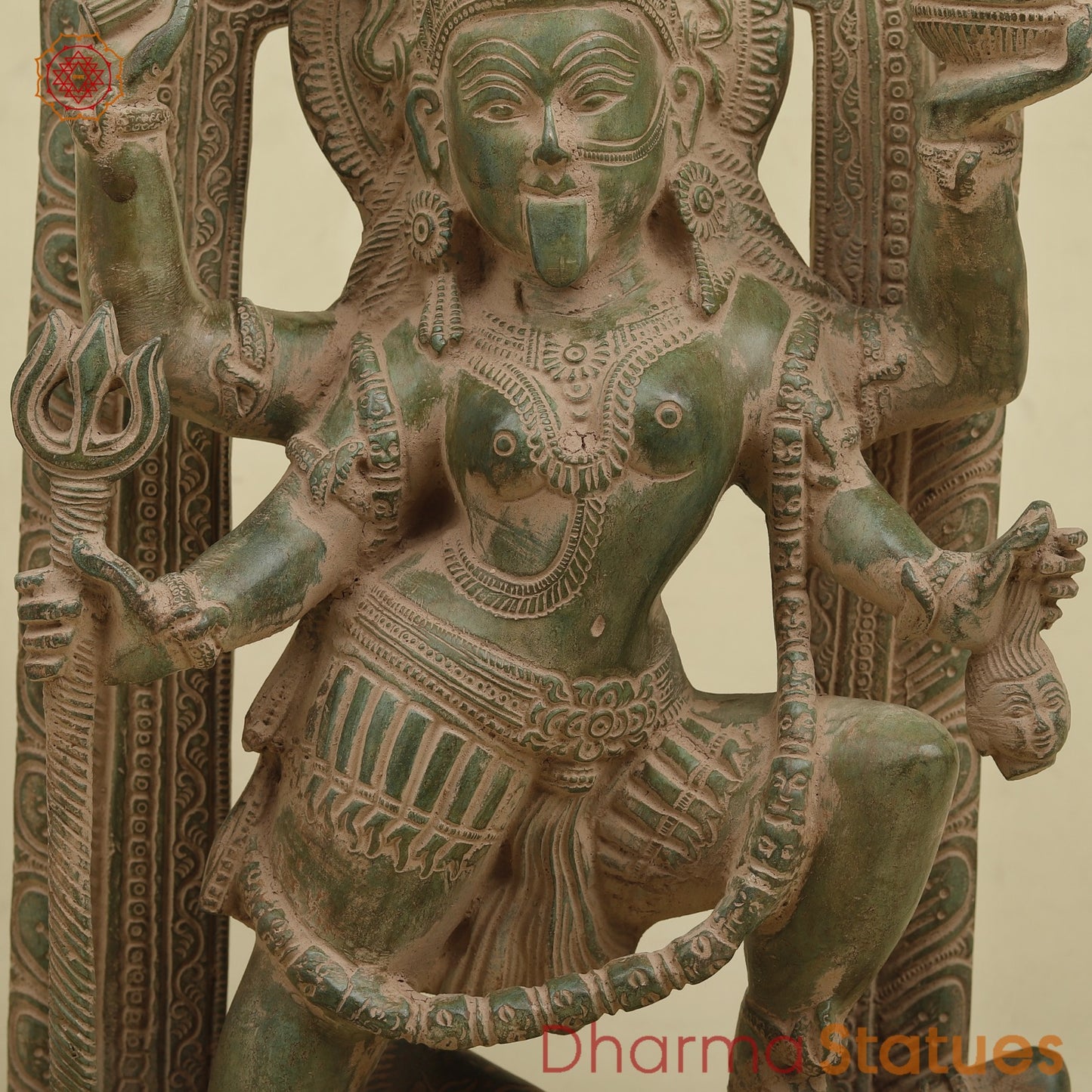 Brass Kaali Frame Fine,Antique Green Finish 17”