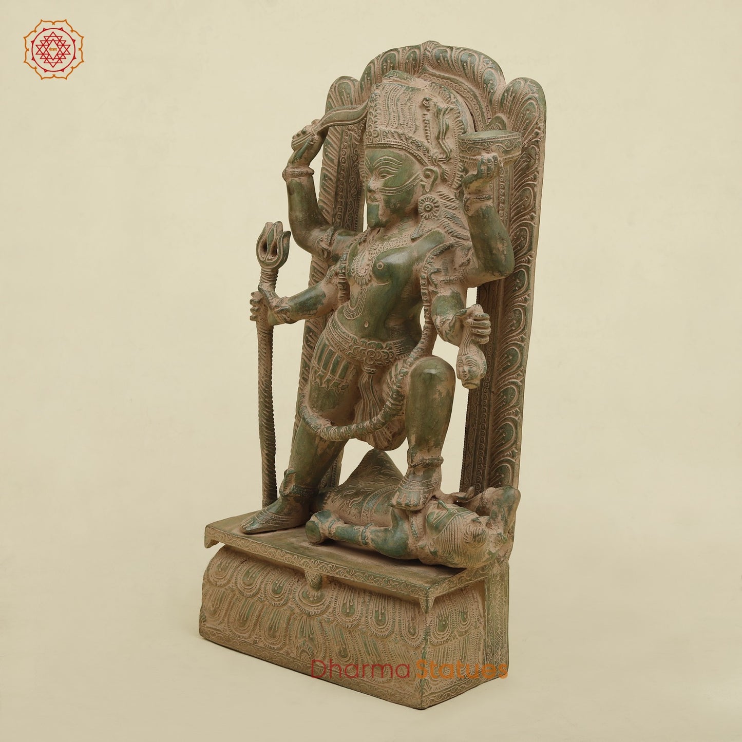 Brass Kaali Frame Fine,Antique Green Finish 17”