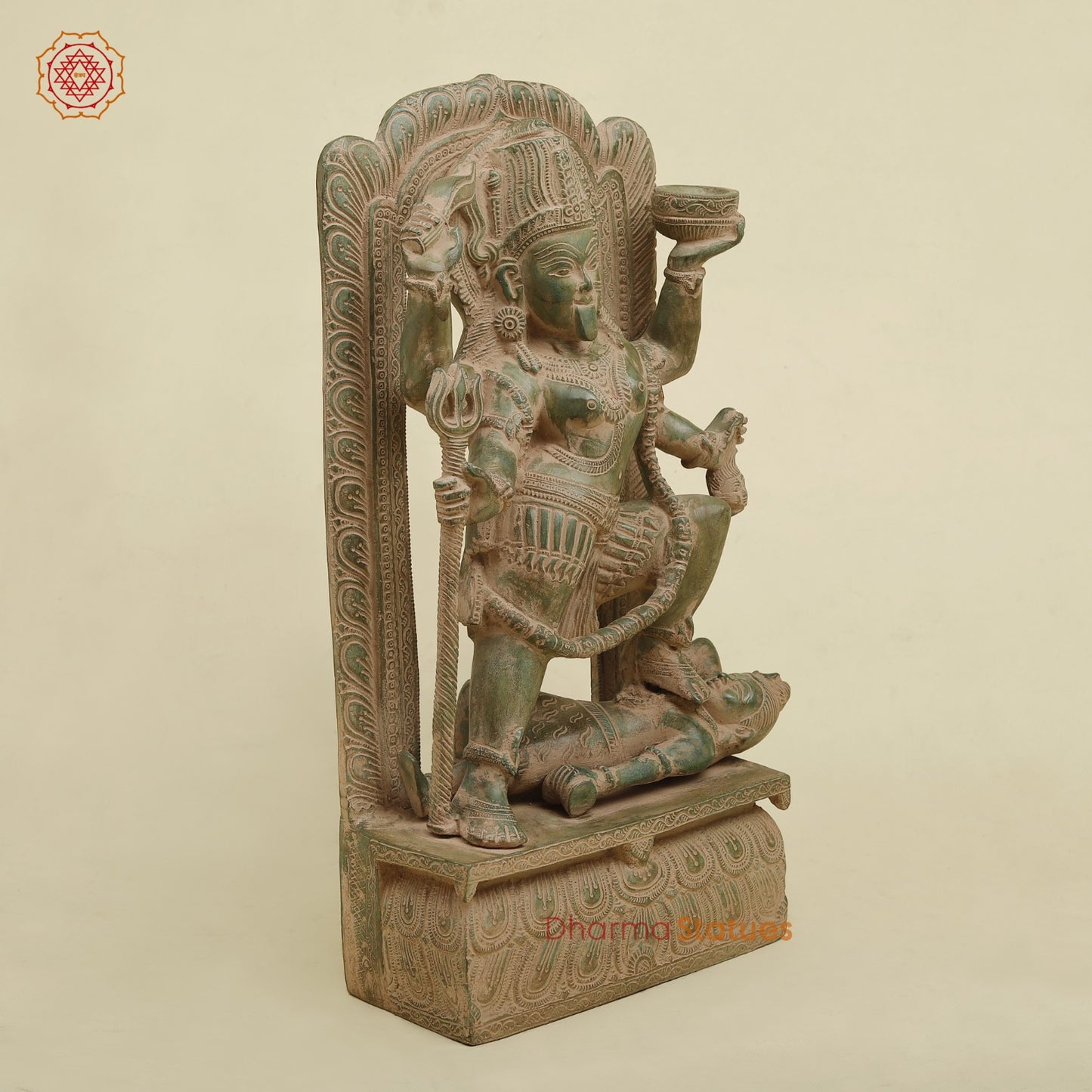 Brass Kaali Frame Fine,Antique Green Finish 17”