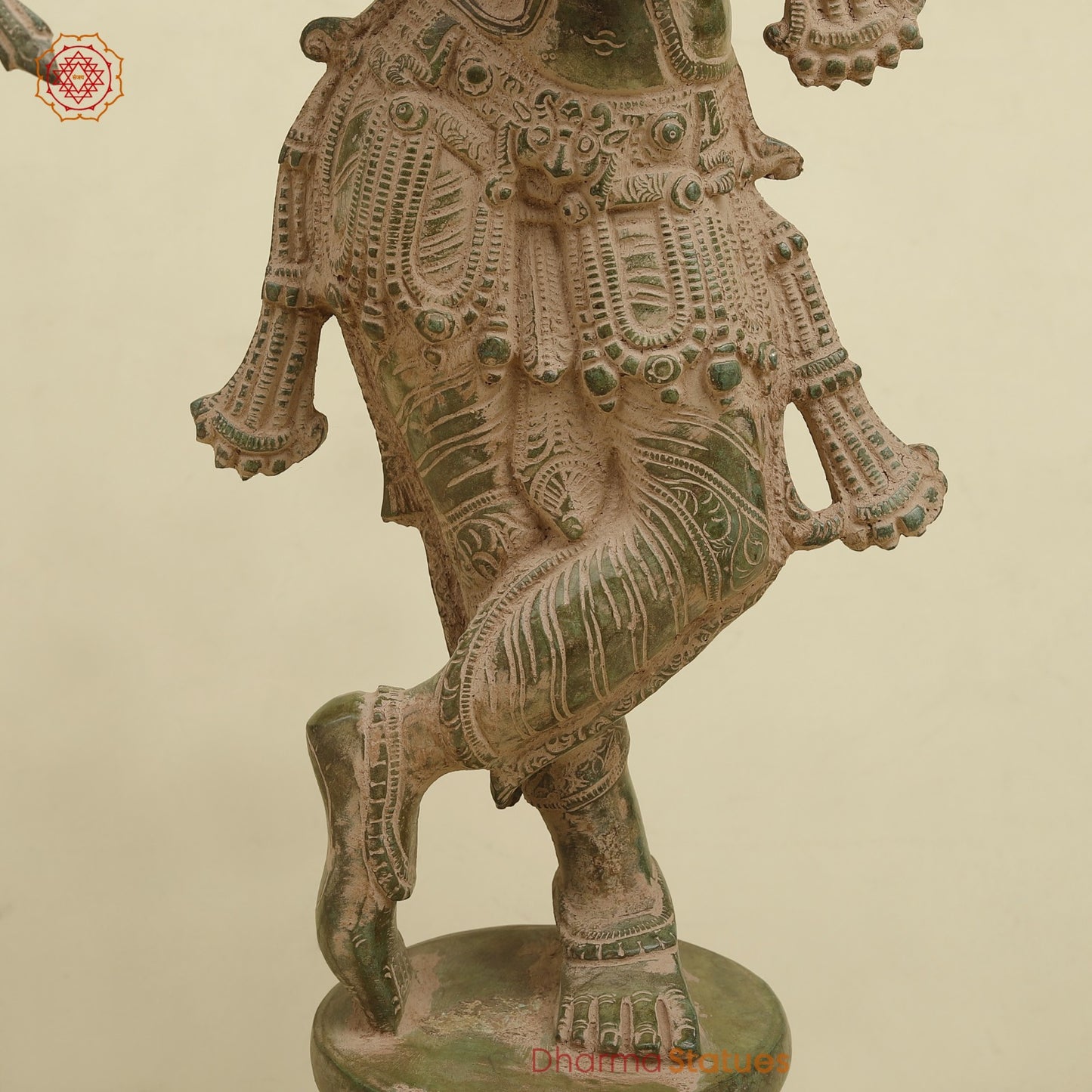 Brass Kalangi Krishna Fine, Antique Green 23”