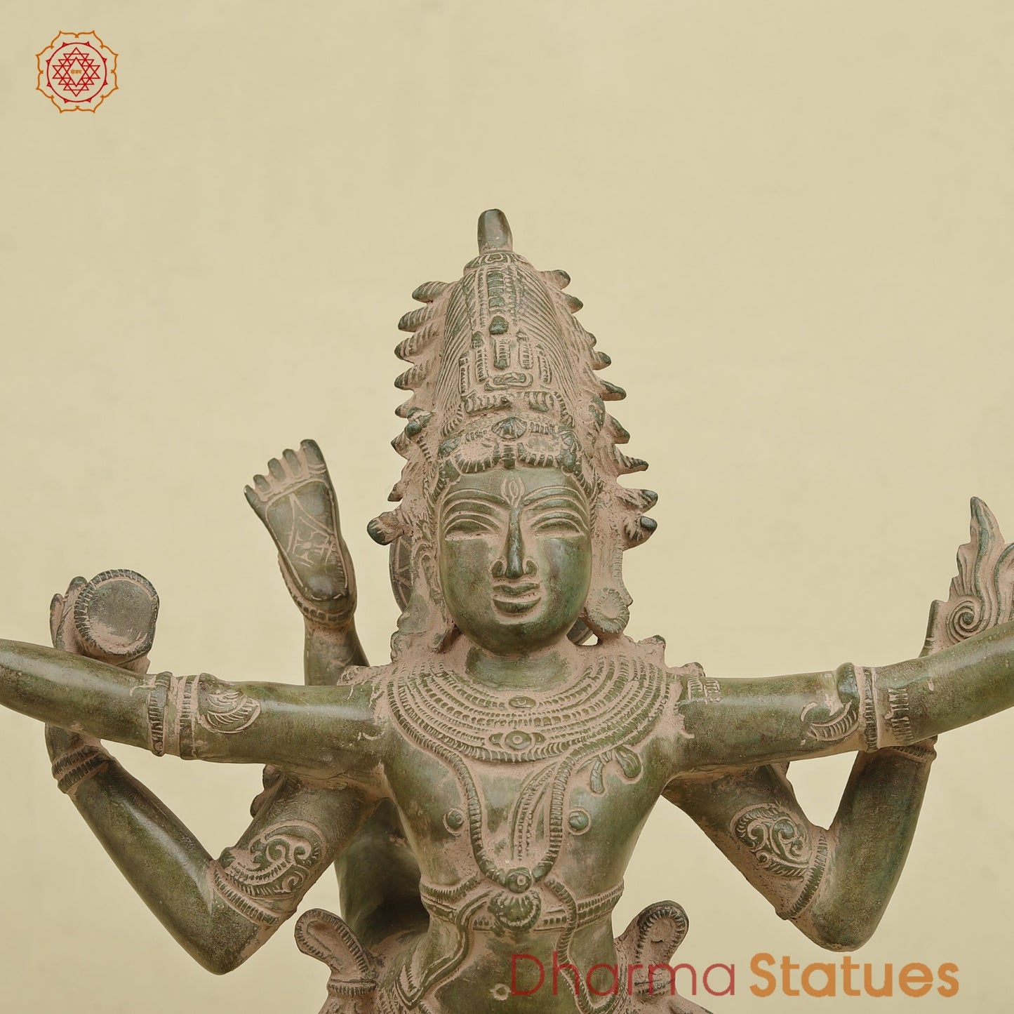 Brass Dancing Shiva , Antique Green finish 20”