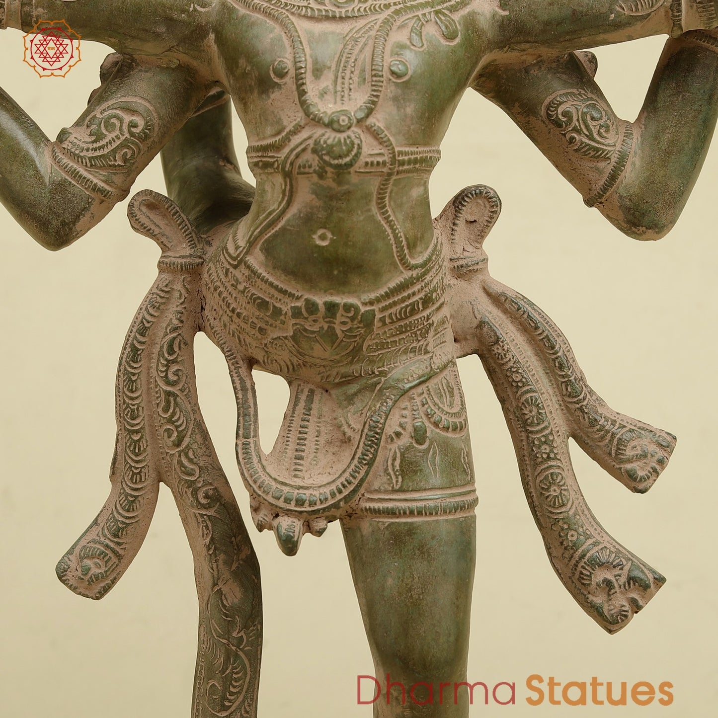 Brass Dancing Shiva , Antique Green finish 20”