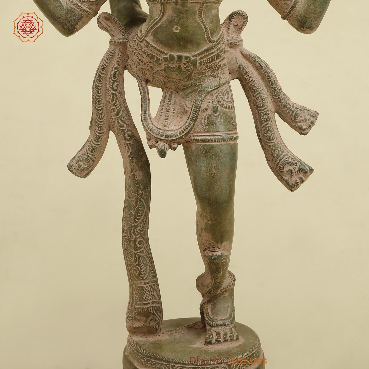 Brass Dancing Shiva , Antique Green finish 20”