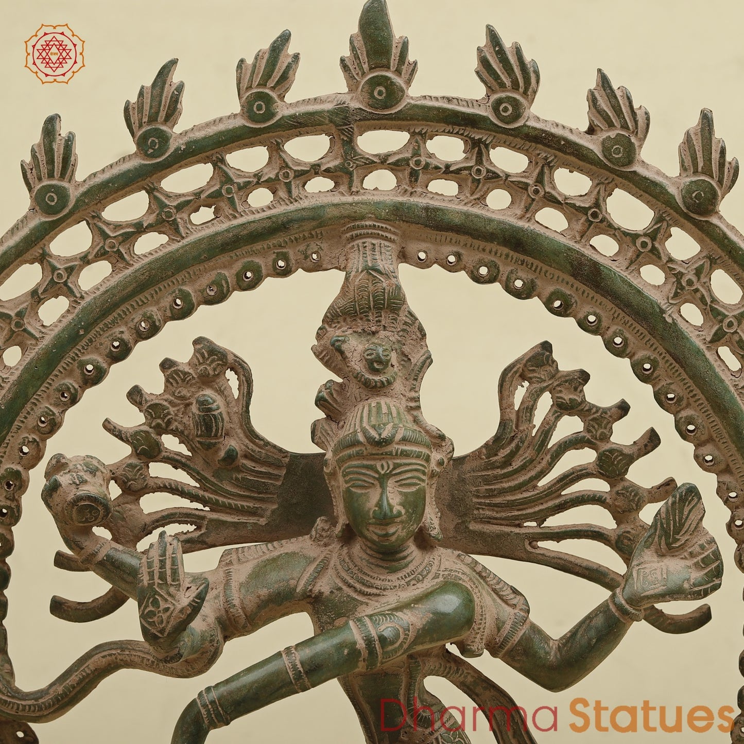 Brass Natraj fine, Antique Green Finish 17”