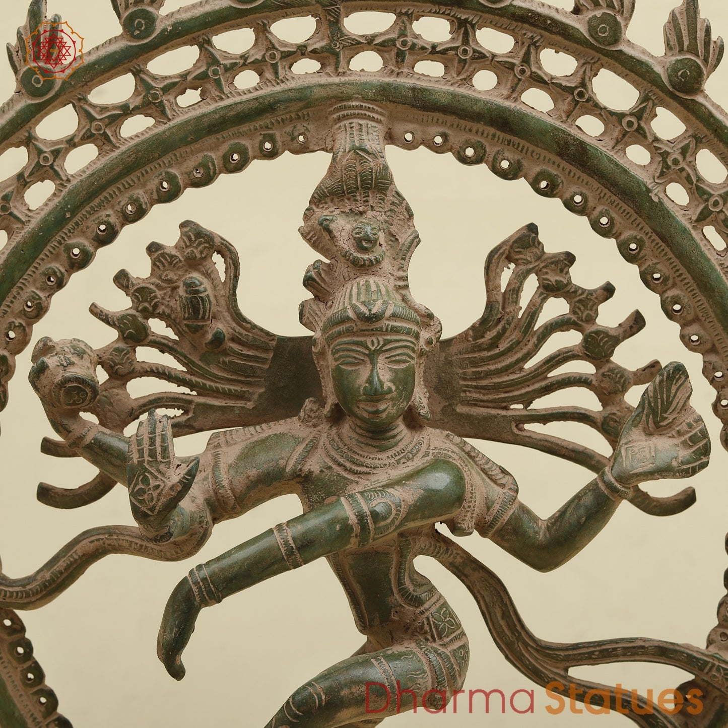 Brass Natraj fine, Antique Green Finish 17”
