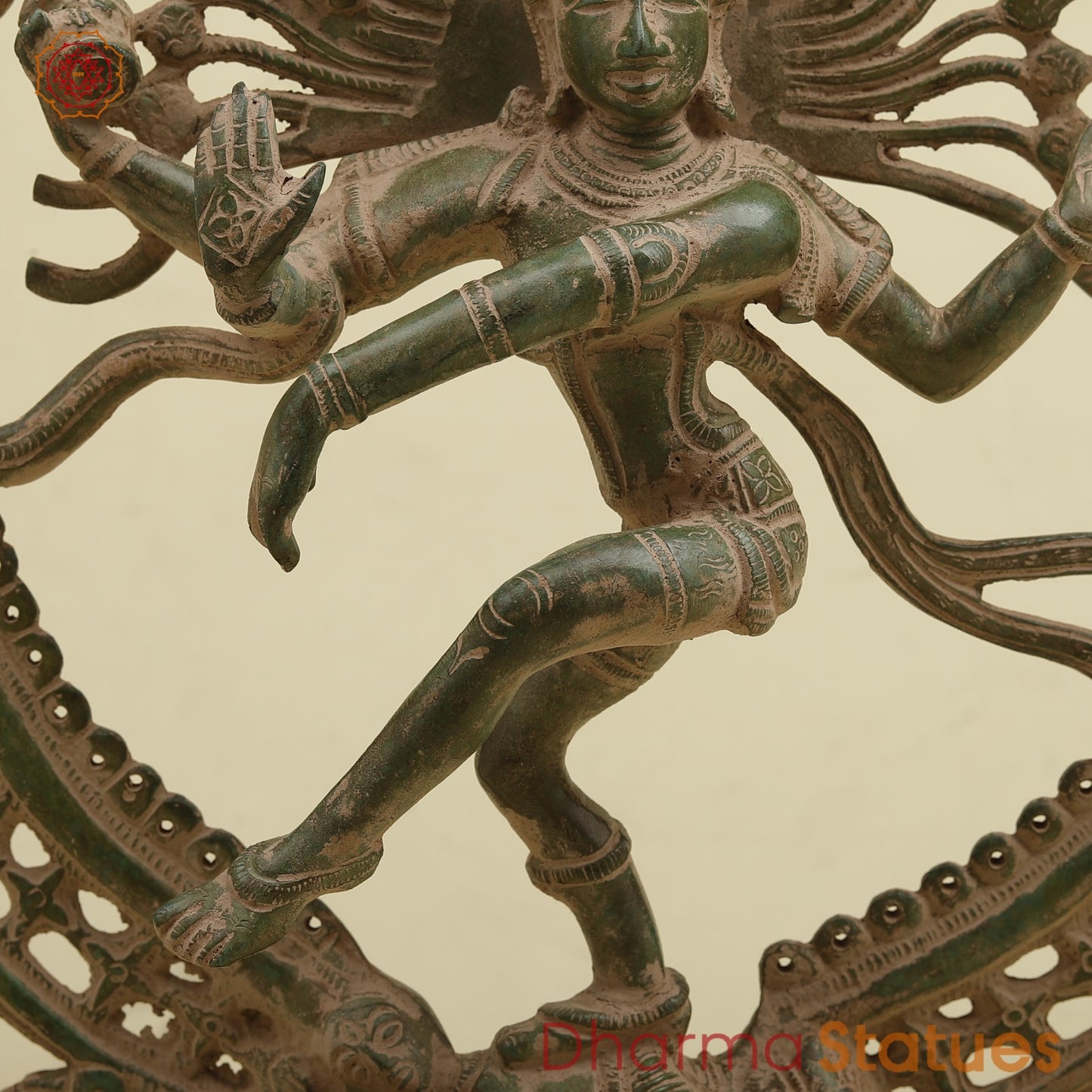 Brass Natraj fine, Antique Green Finish 17”