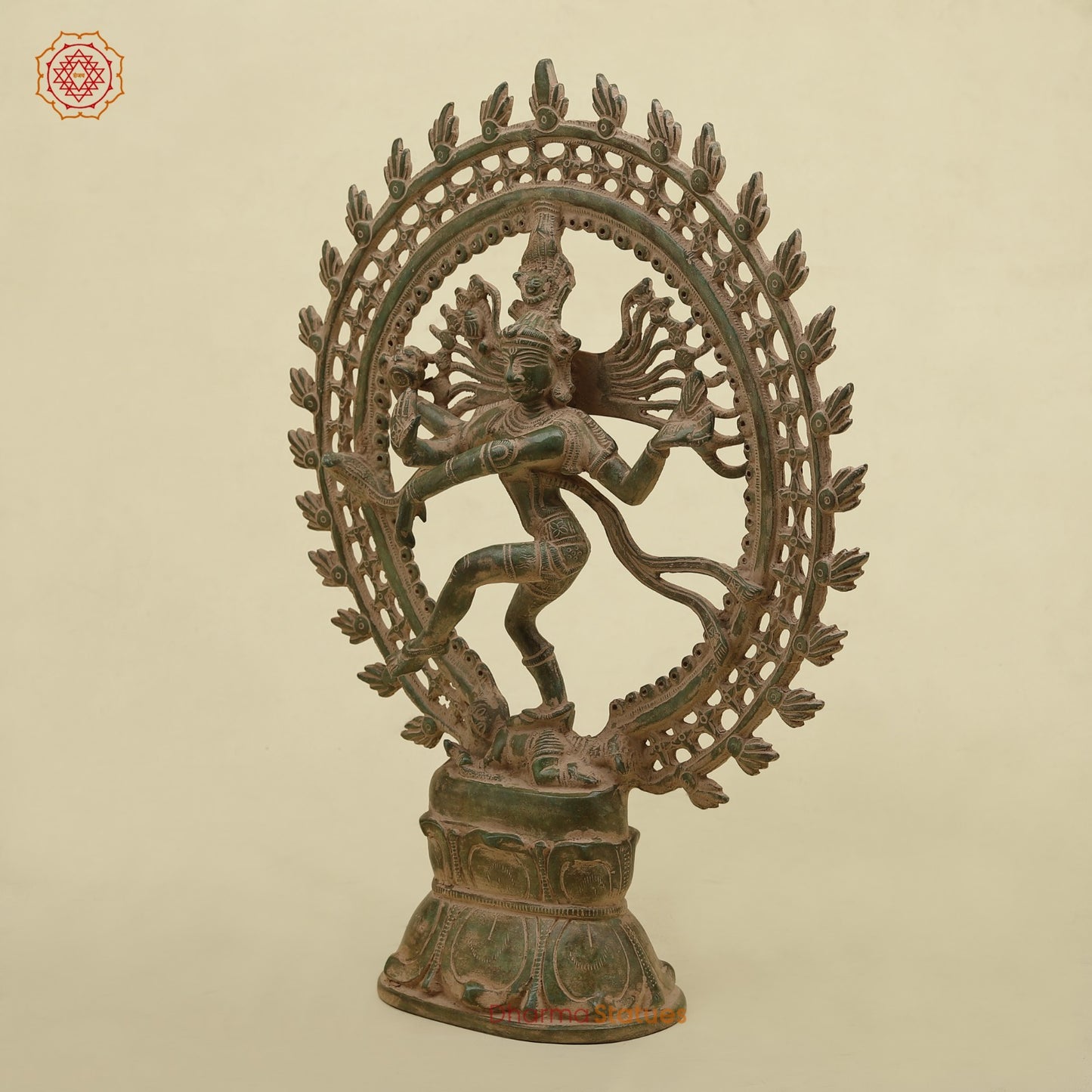 Brass Natraj fine, Antique Green Finish 17”