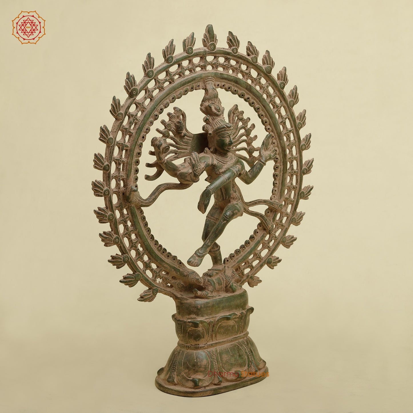 Brass Natraj fine, Antique Green Finish 17”