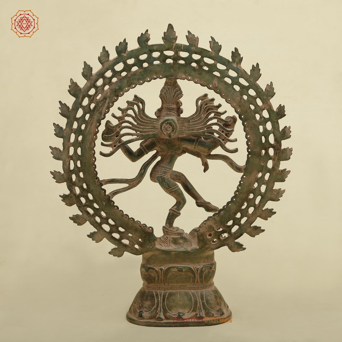 Brass Natraj fine, Antique Green Finish 17”