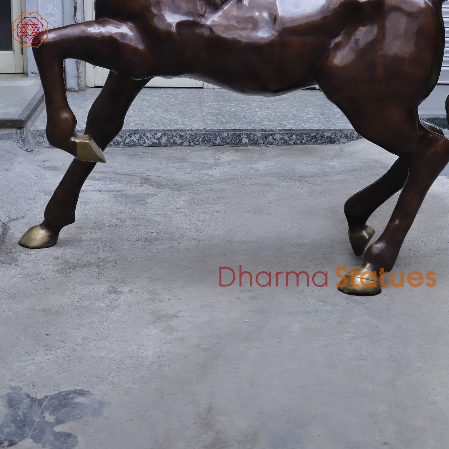 Brass Large Horse Running, Antique Copper Finish 60”