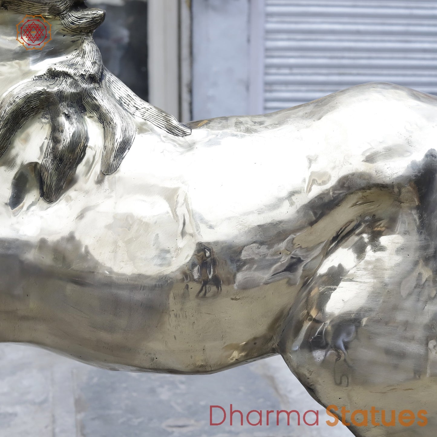 Brass Large Horse Running, Smooth Finish 60”