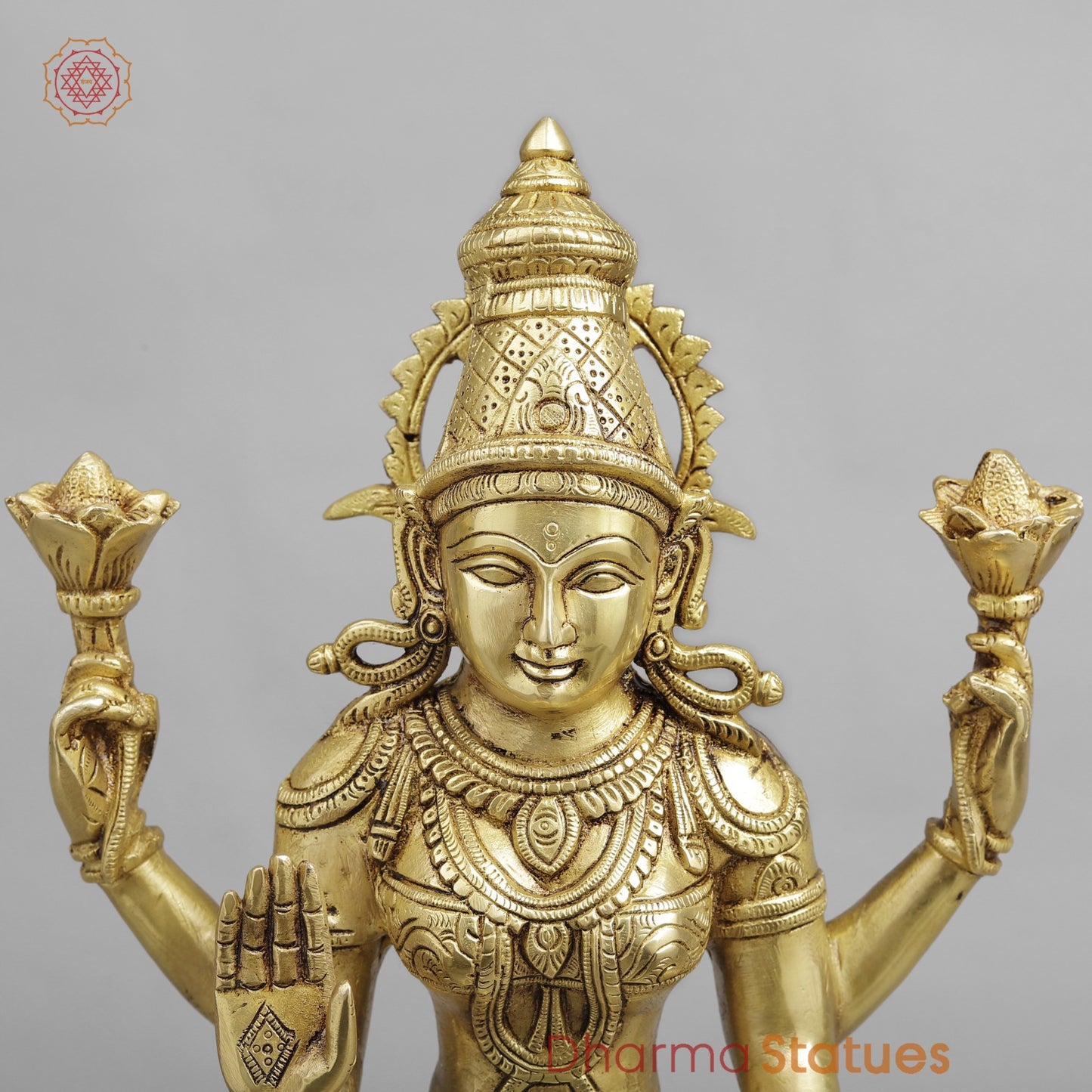 Brass Lakshmi Standing , Golden Finish 20”