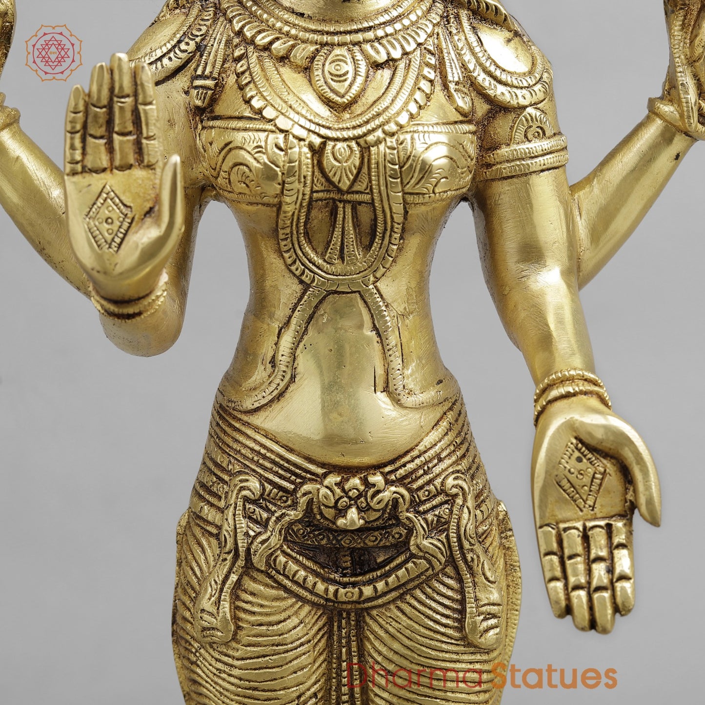 Brass Lakshmi Standing , Golden Finish 20”