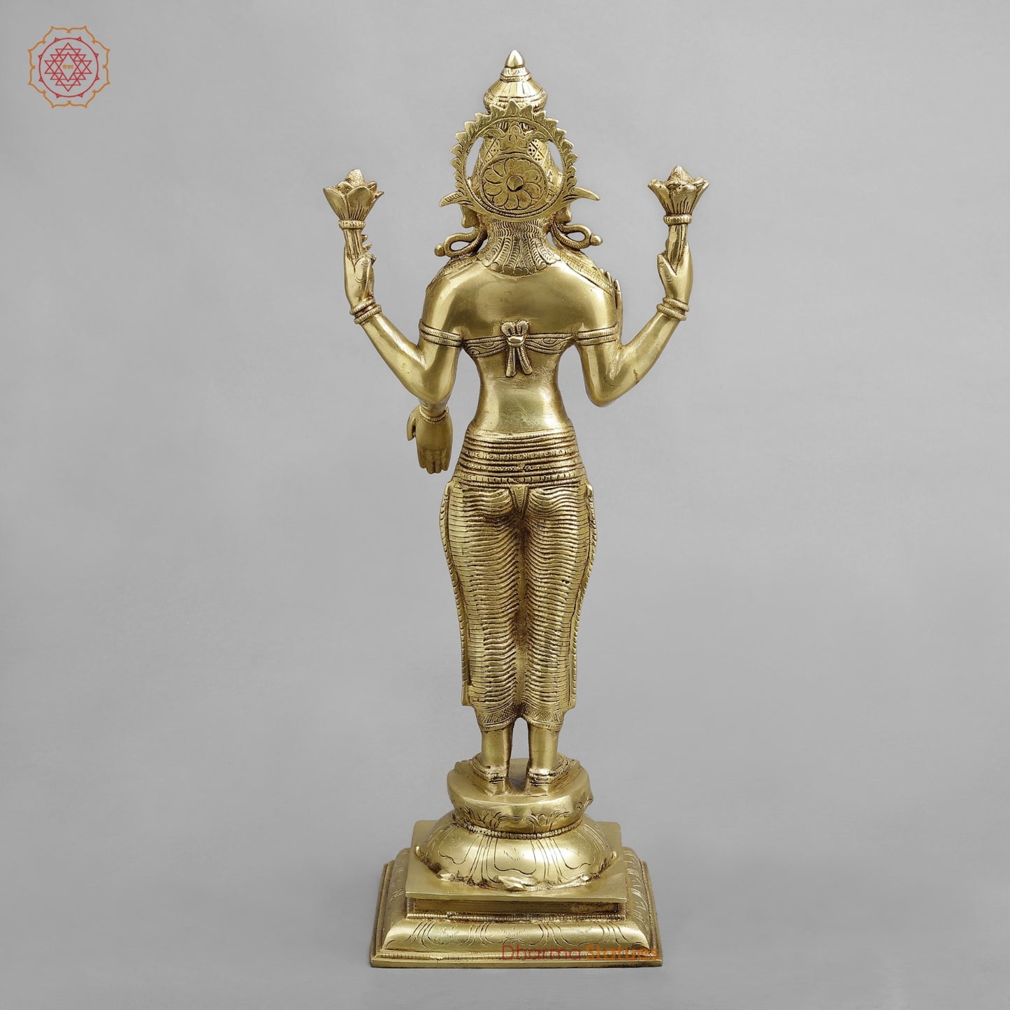 Brass Lakshmi Standing , Golden Finish 20”