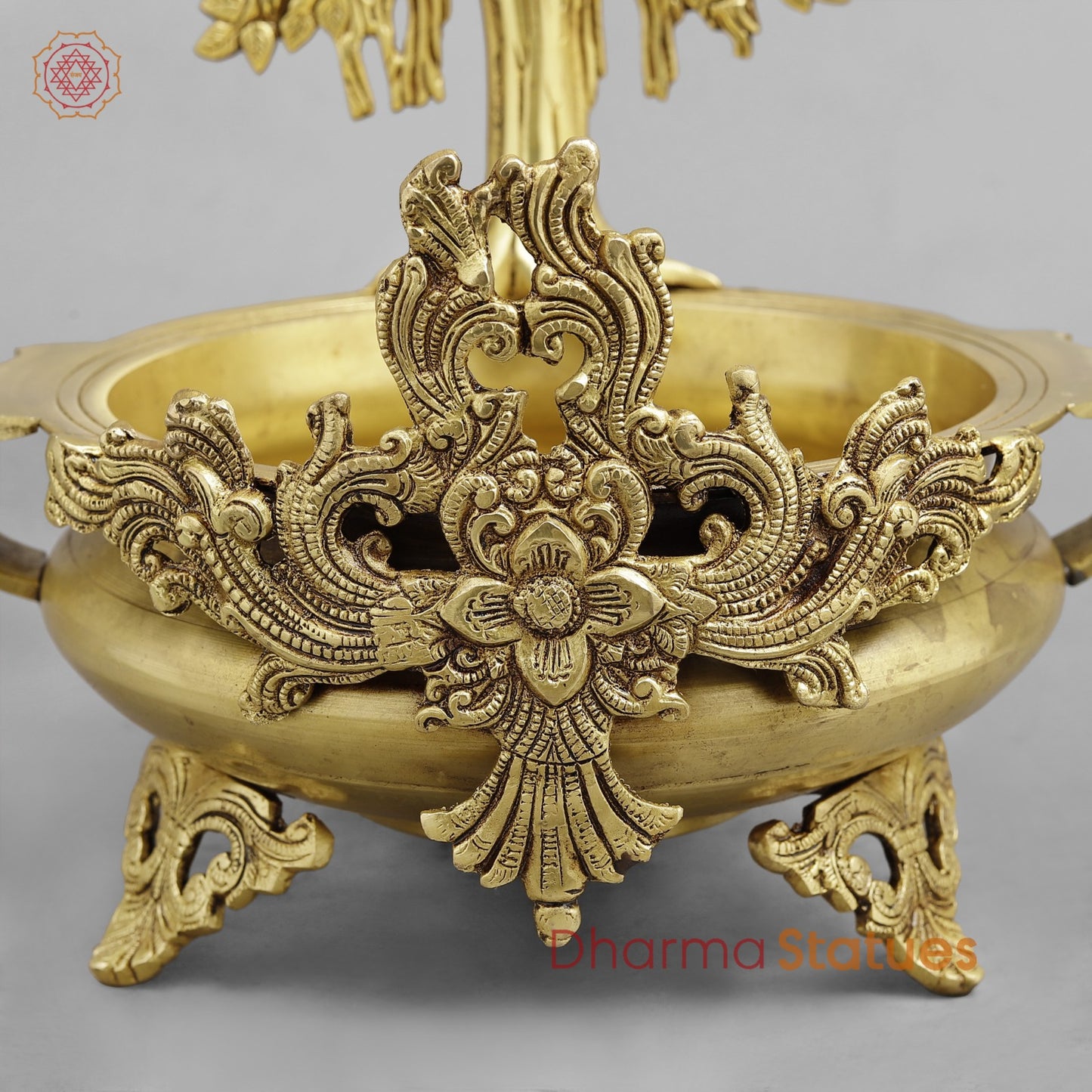 Brass Tree Urli, Golden Finish 13.5”