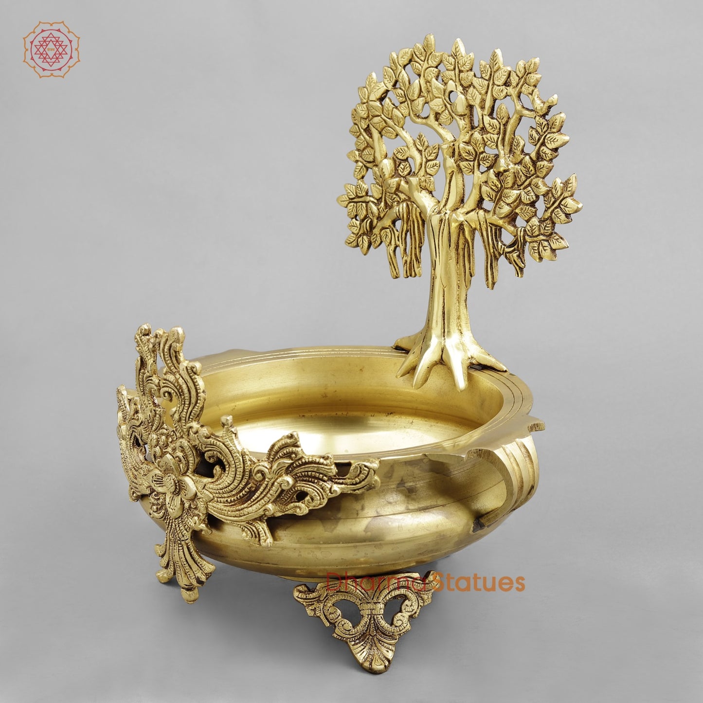 Brass Tree Urli, Golden Finish 13.5”