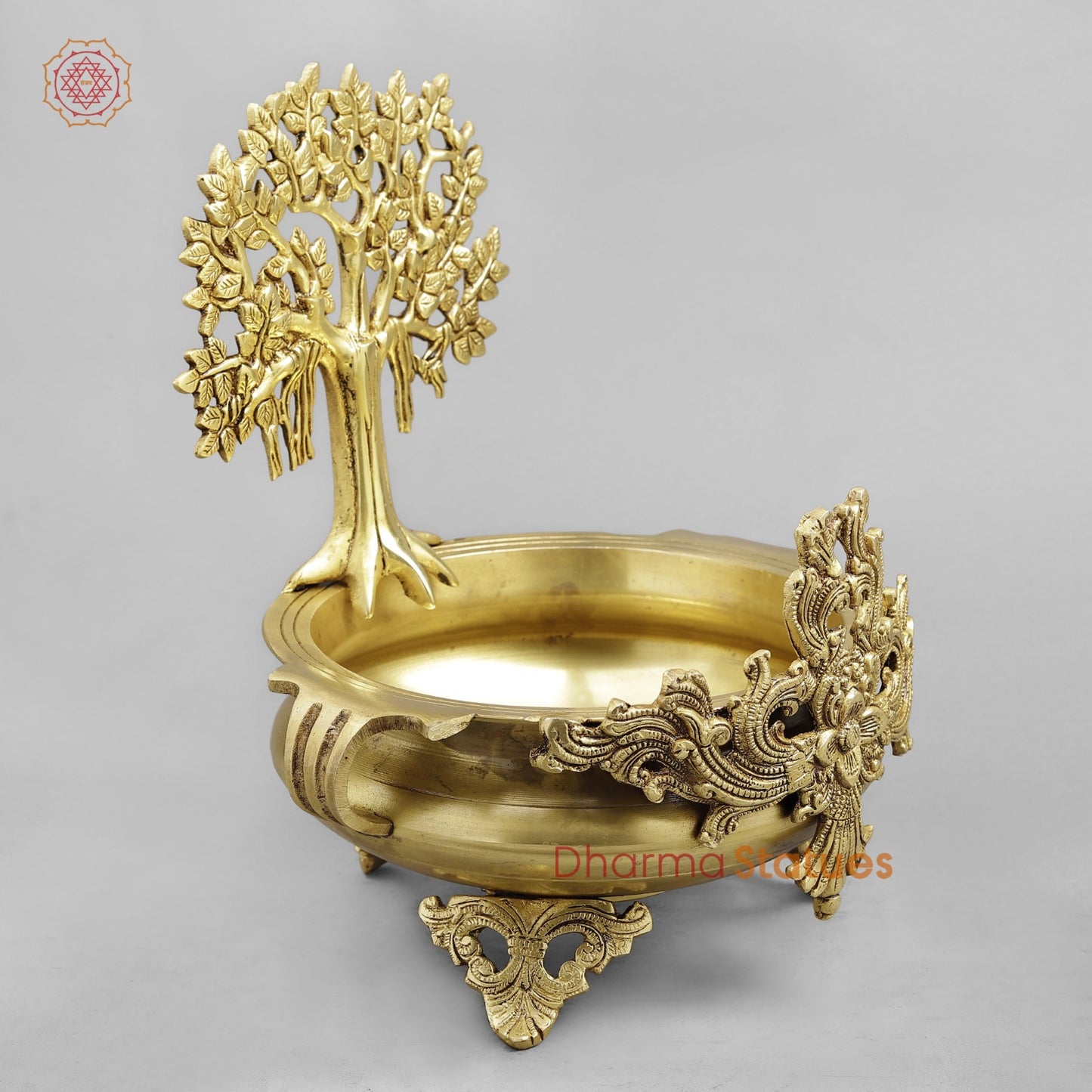 Brass Tree Urli, Golden Finish 13.5”