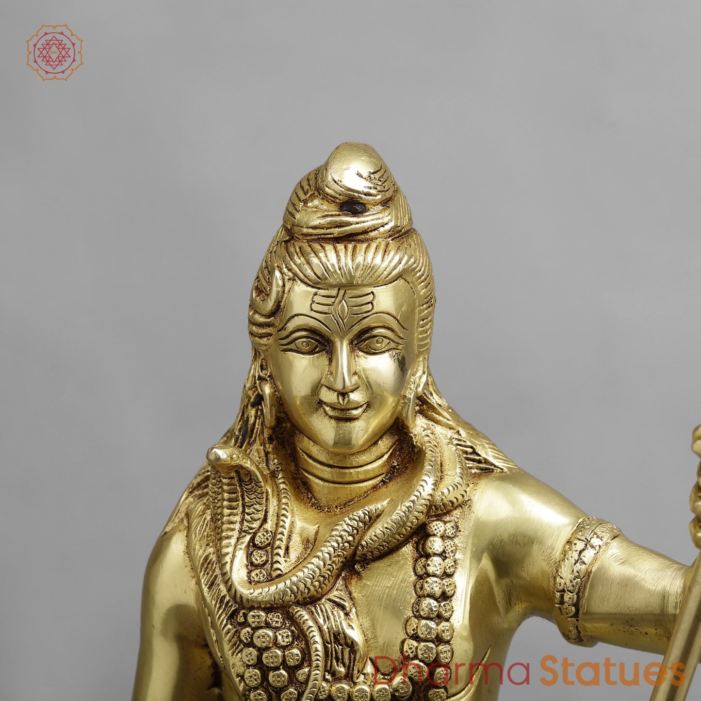 Brass shiva standing Fine, Golden finish 19”