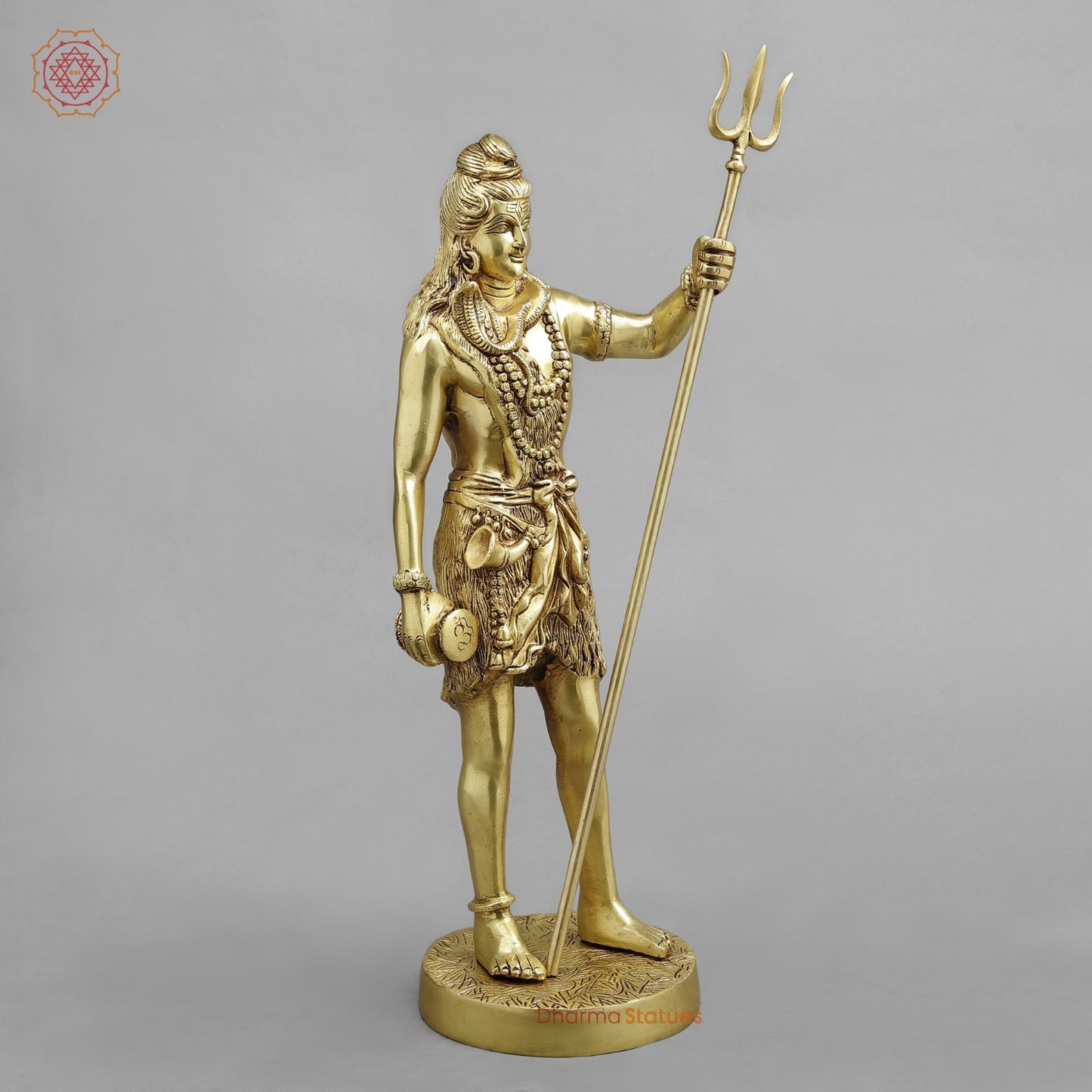 Brass shiva standing Fine, Golden finish 19”