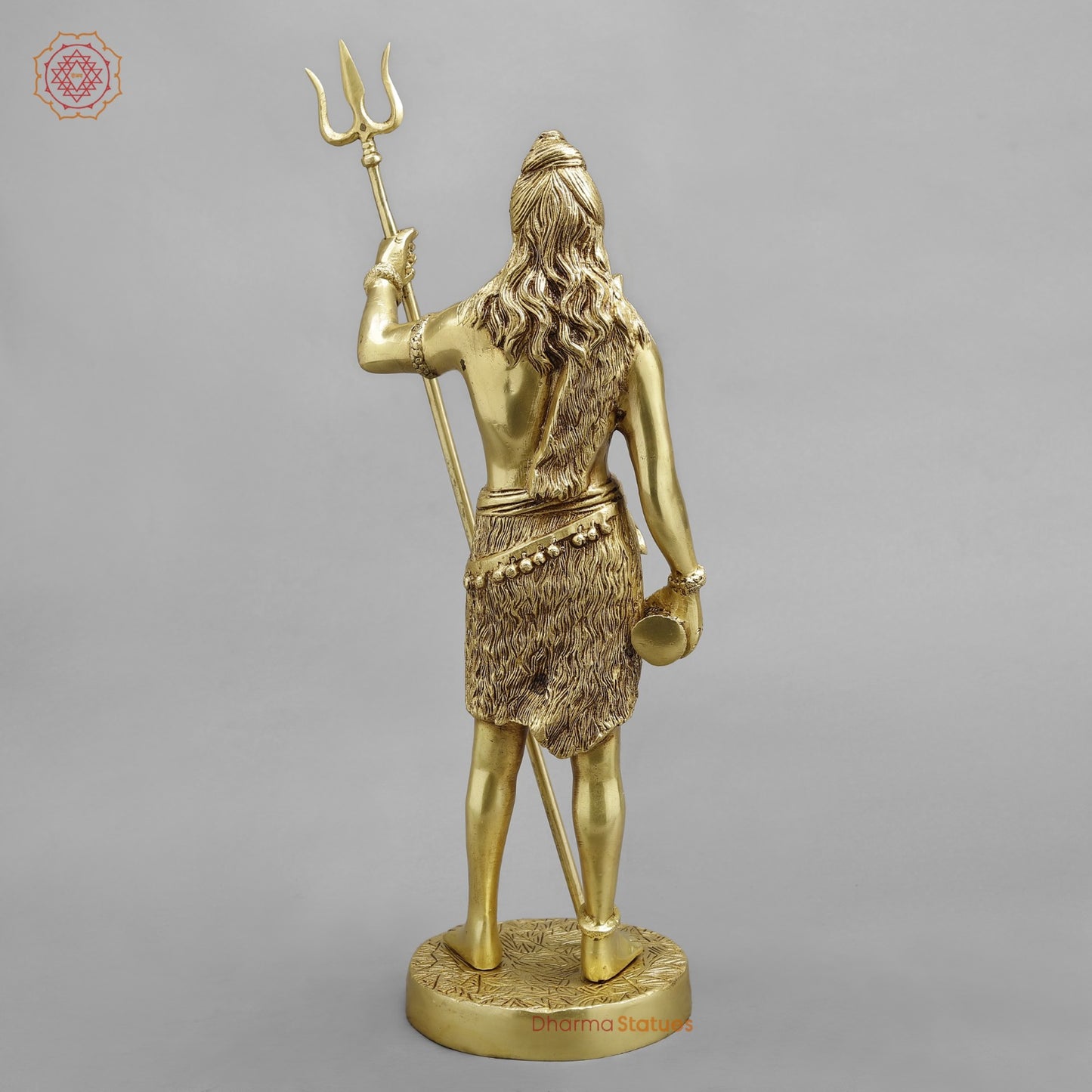 Brass shiva standing Fine, Golden finish 19”