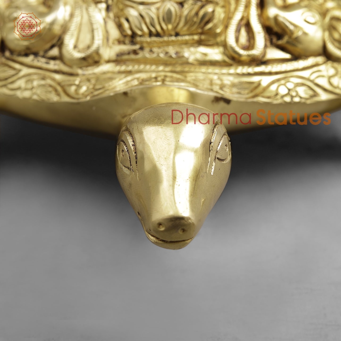 Brass Auspicious Ashtalakshmi Tortoise with Meru, Golden finish 13.5”