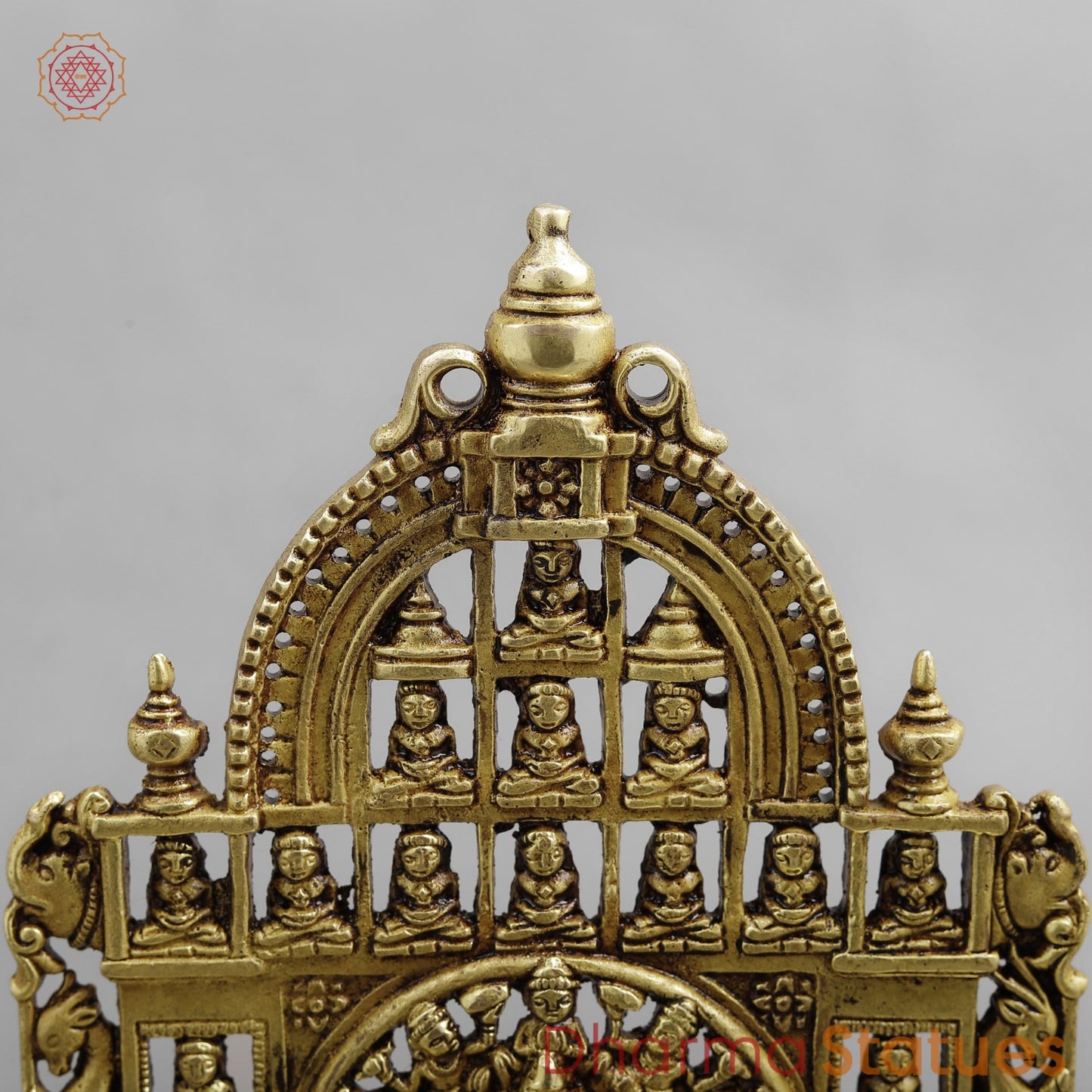 Brass Jain 24 Tirthankar Statue, Golden Finish 12.5”