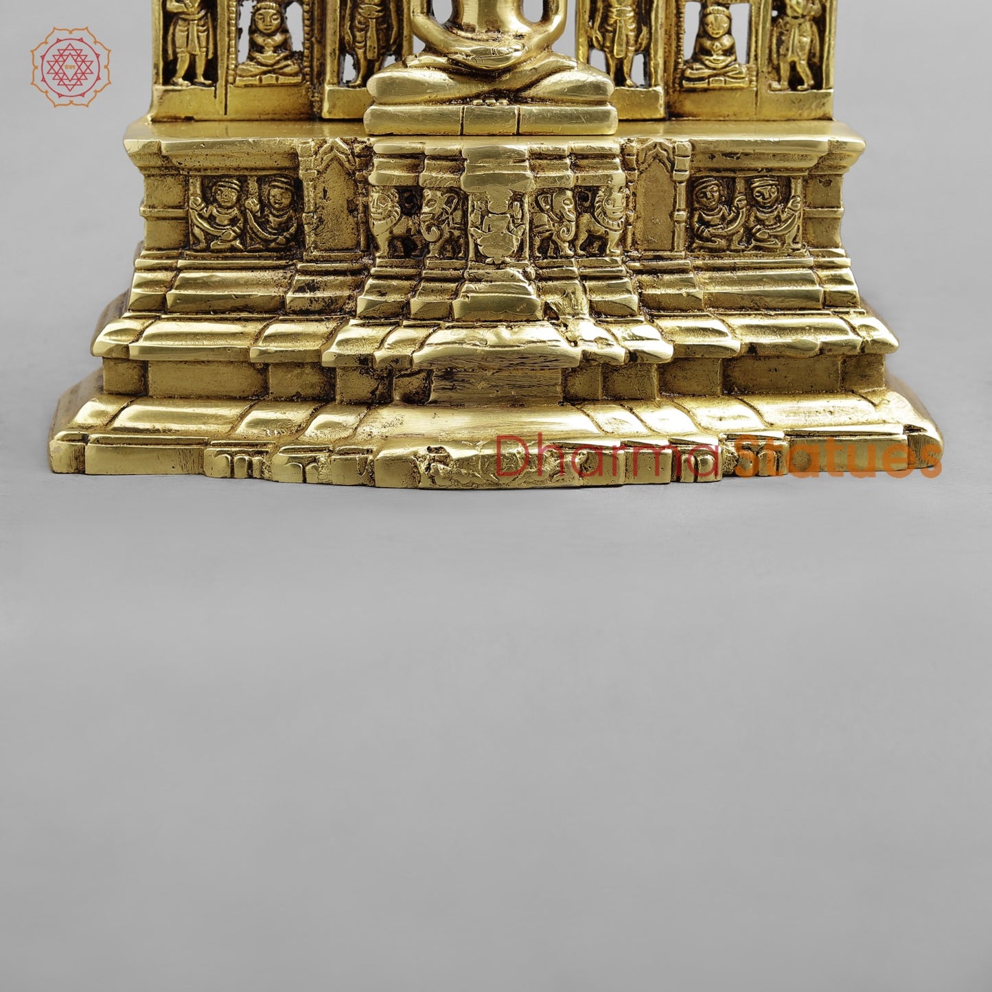 Brass Jain 24 Tirthankar Statue, Golden Finish 12.5”