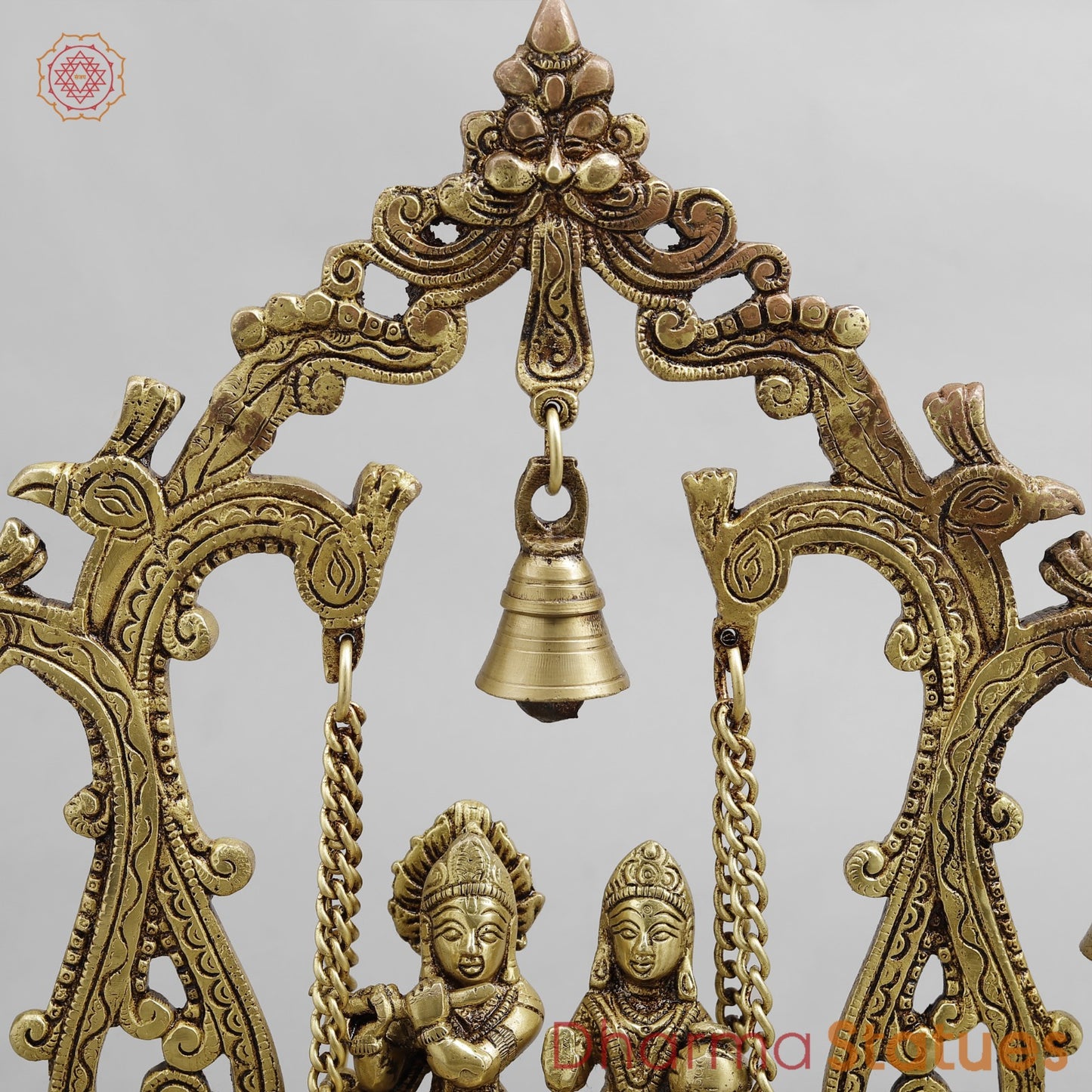 Brass Radha krishna Jhula , Golden Finish 14”