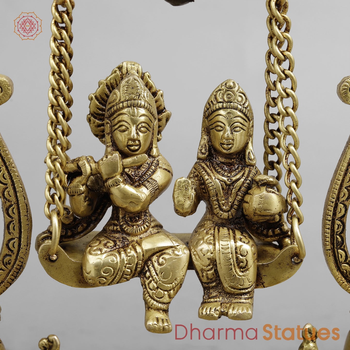 Brass Radha krishna Jhula , Golden Finish 14”