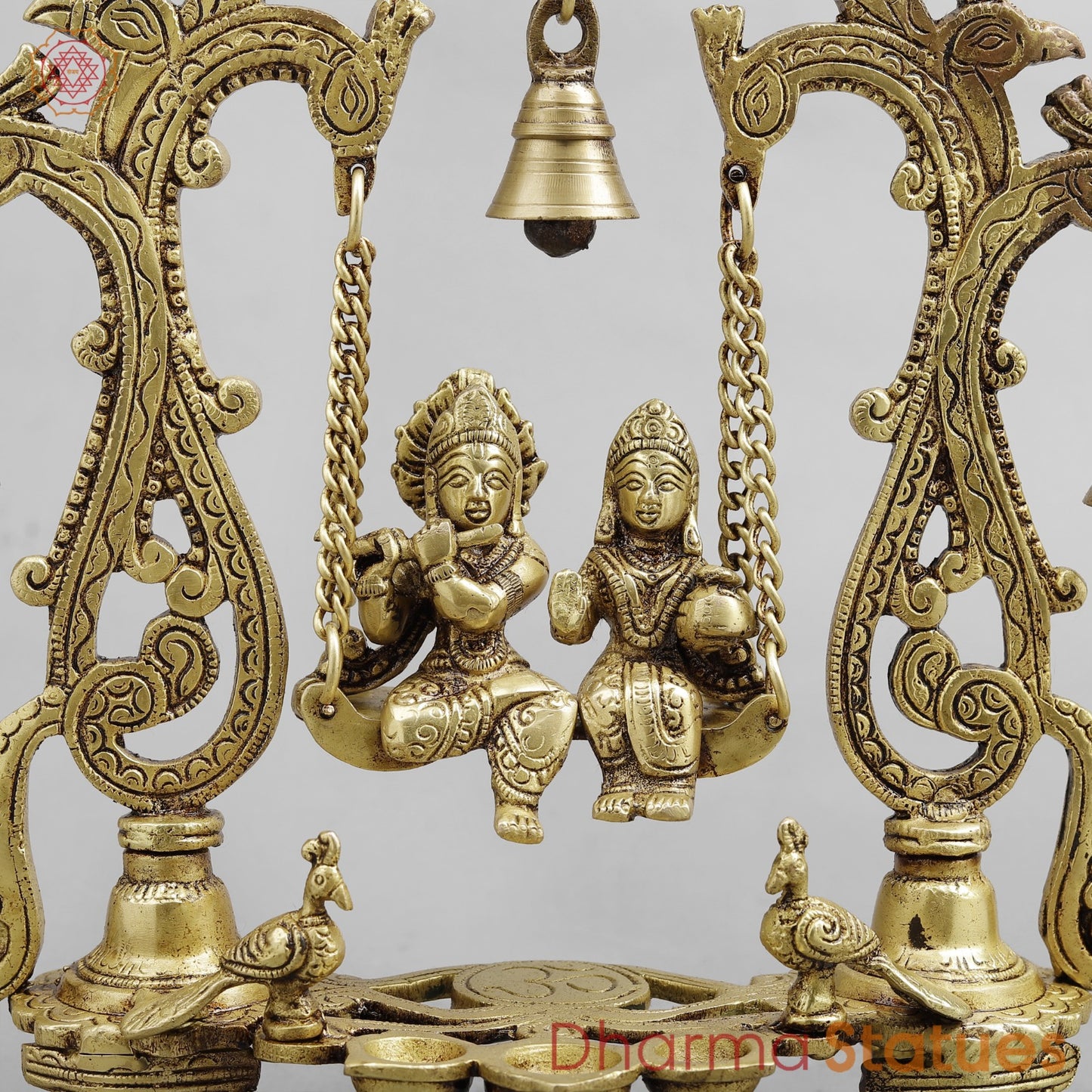 Brass Radha krishna Jhula , Golden Finish 14”