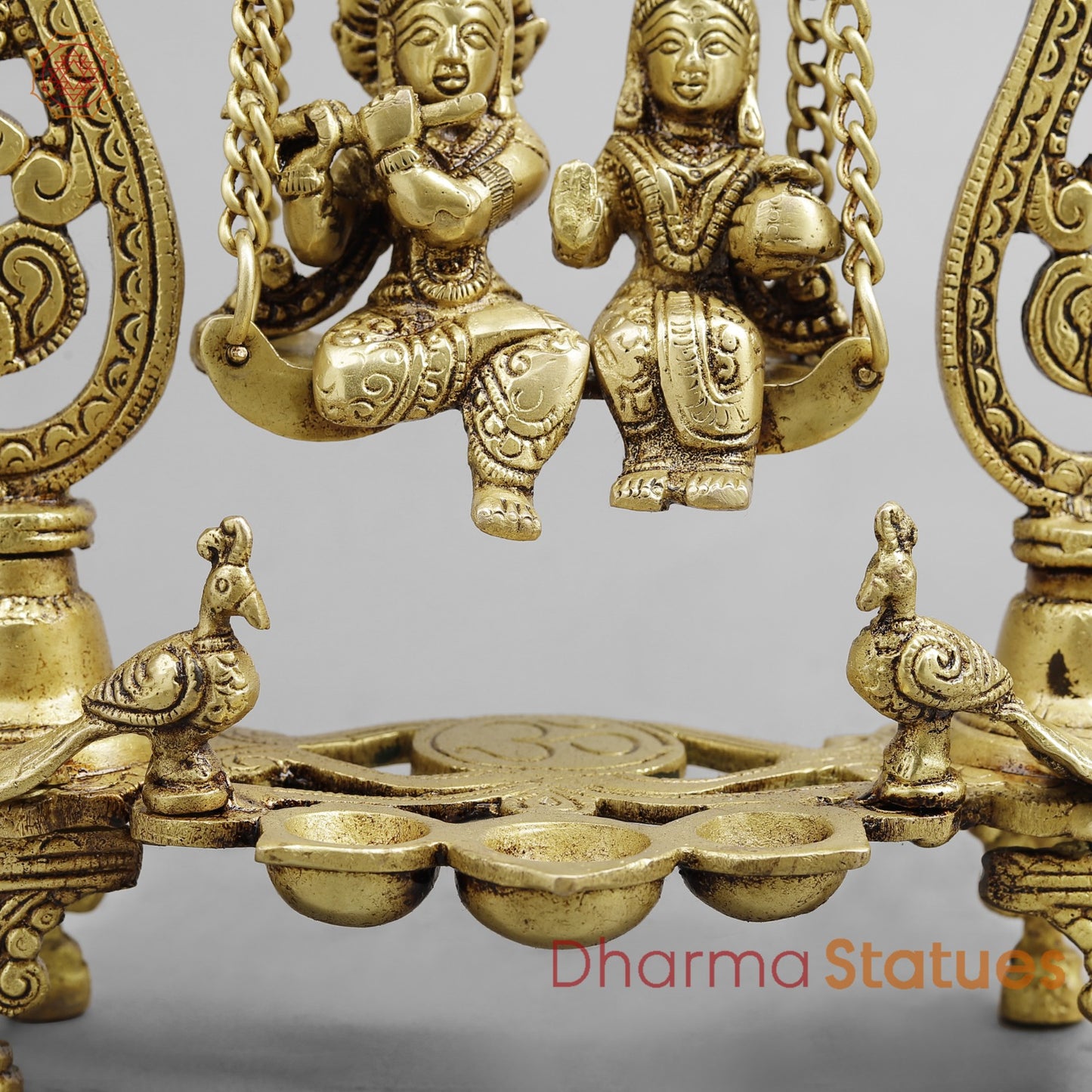 Brass Radha krishna Jhula , Golden Finish 14”