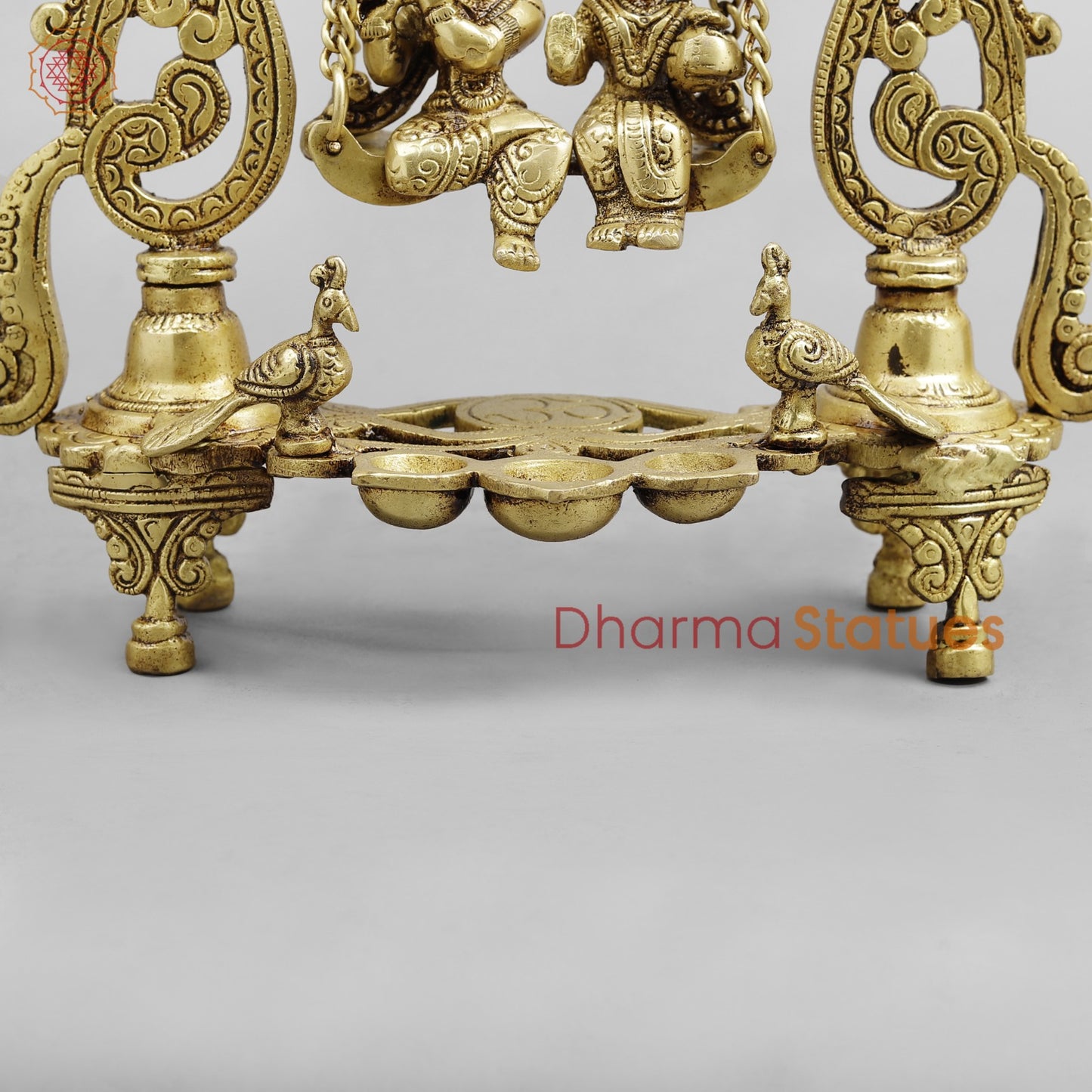Brass Radha krishna Jhula , Golden Finish 14”