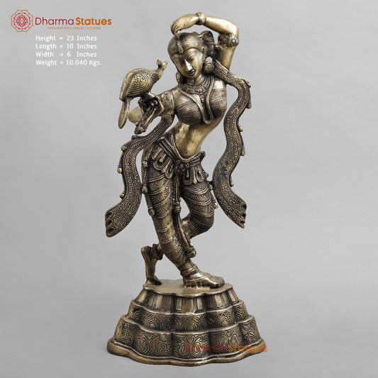 Brass Meenakshi Standing, Smooth Finish 23”
