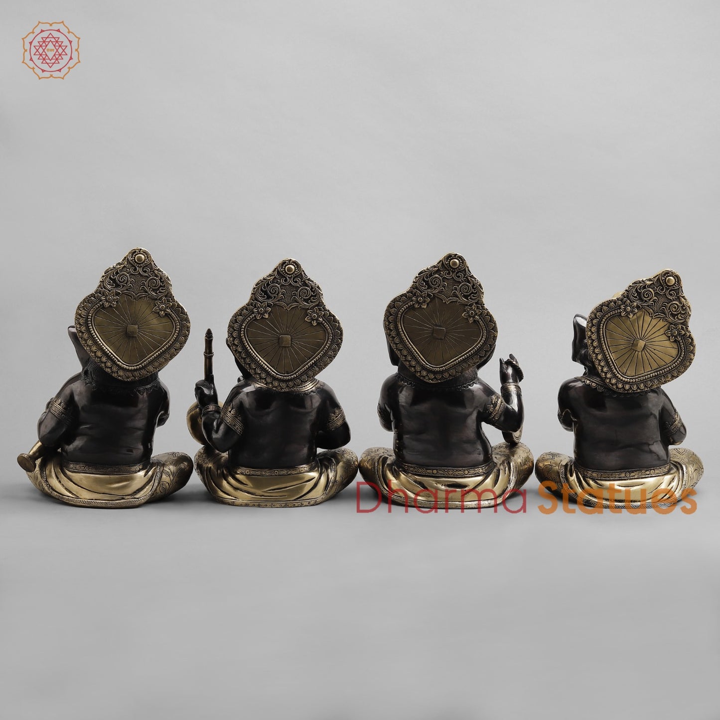Brass Musician Ganesh , Deep Black finish 12”