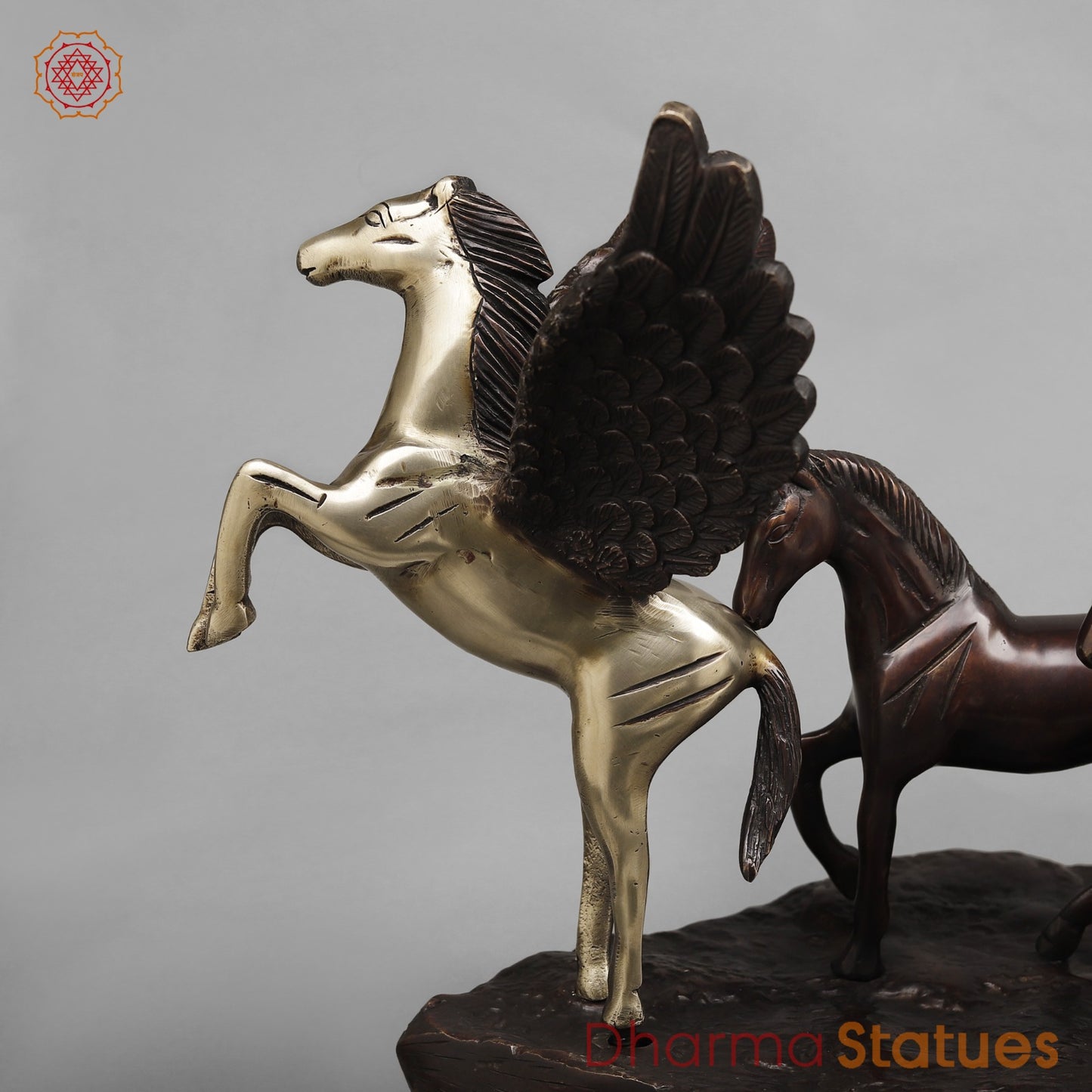 Brass Lucky 7 Horses , Dual Tone finish 36” (Vastu Complient)
