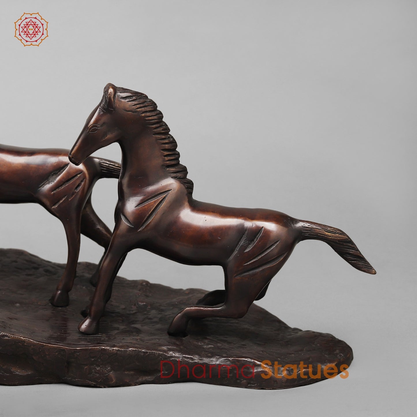 Brass Lucky 7 Horses , Dual Tone finish 36” (Vastu Complient)
