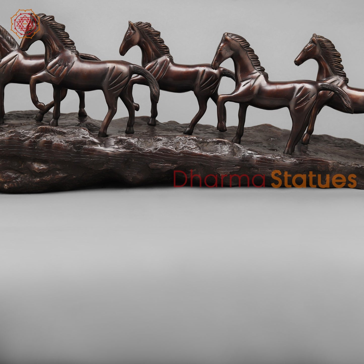 Brass Lucky 7 Horses , Dual Tone finish 36” (Vastu Complient)