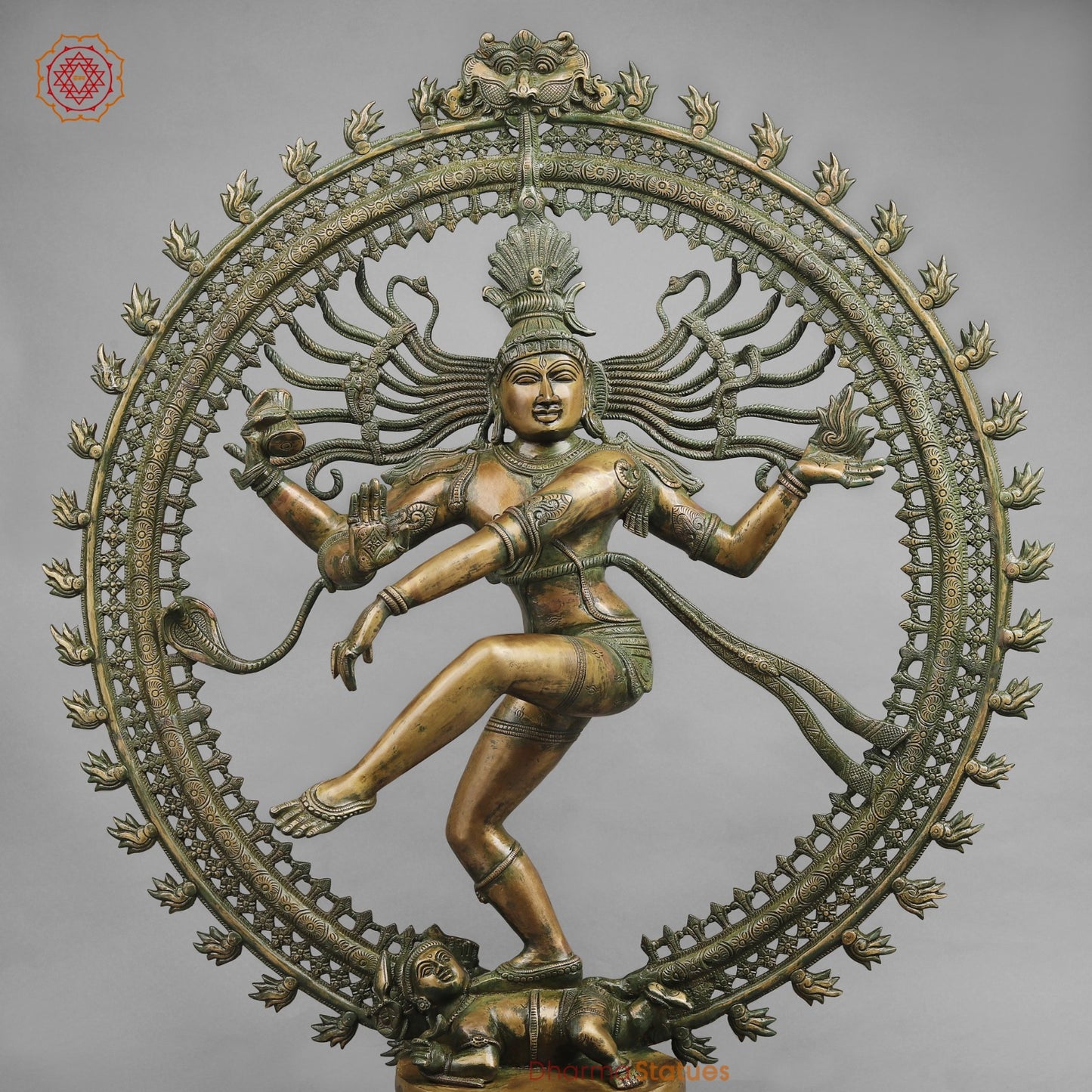 Brass Natraj Dancing shiva Fine, Antique Patina 37”