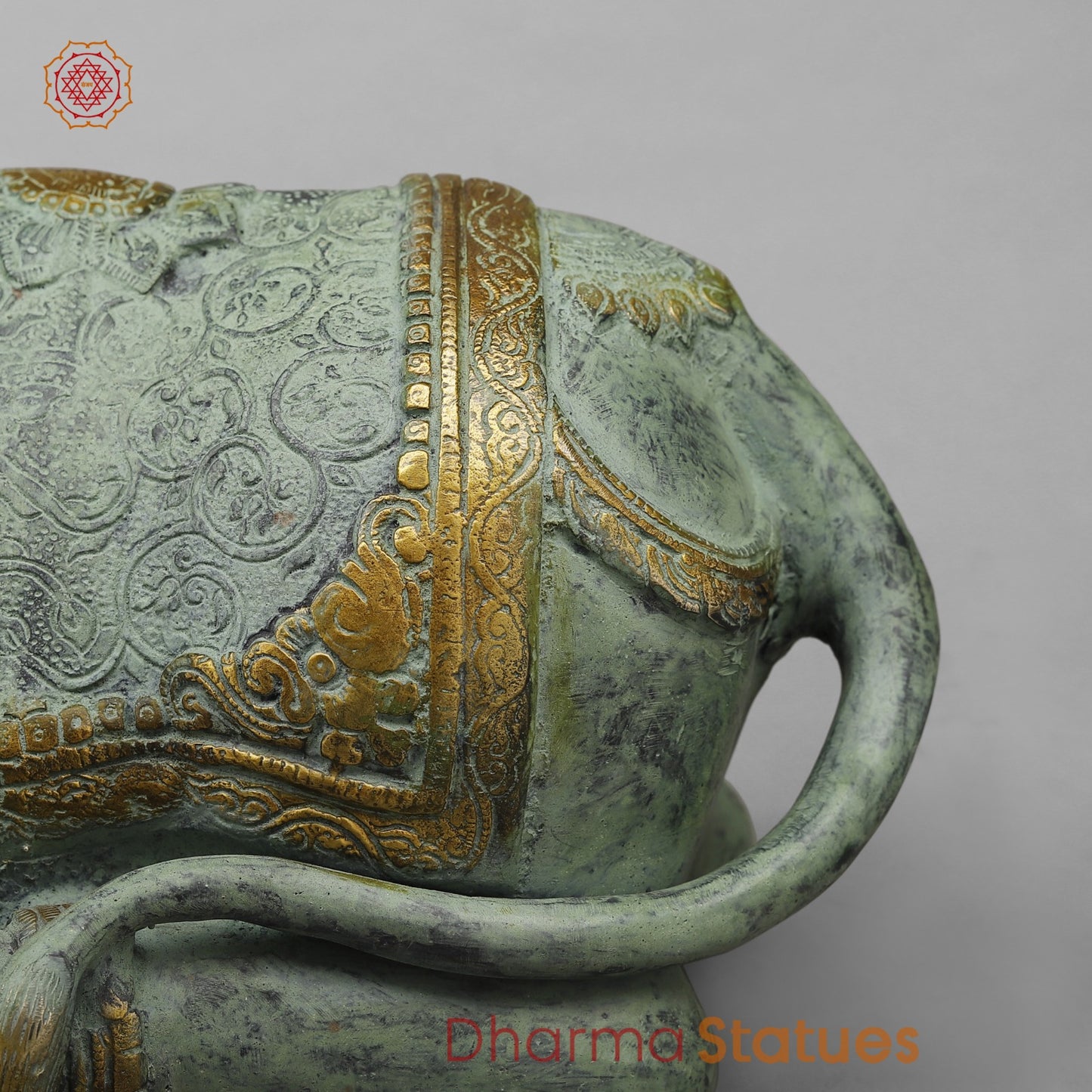 Brass Nandi Seated Fine, Green Patina finish 20”