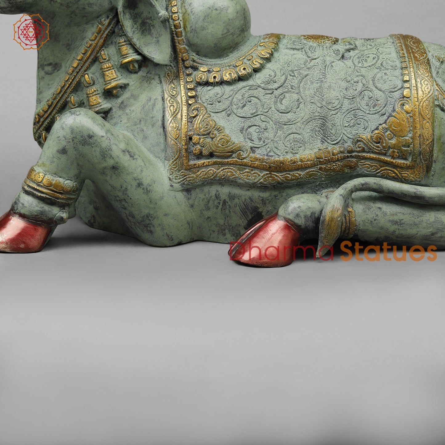 Brass Nandi Seated Fine, Green Patina finish 20”