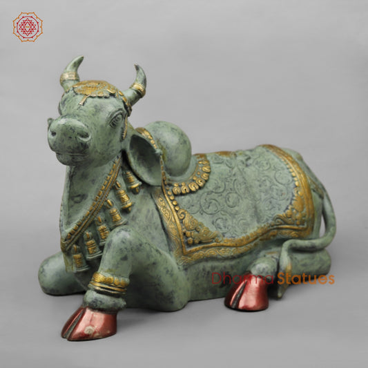 Brass Nandi Seated Fine, Green Patina finish 20”