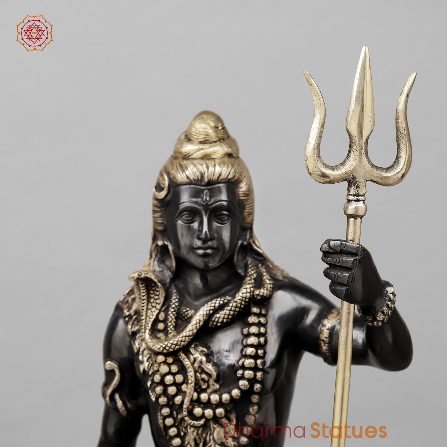 Brass Shiva Standing Fine, Royal Black finish 25”