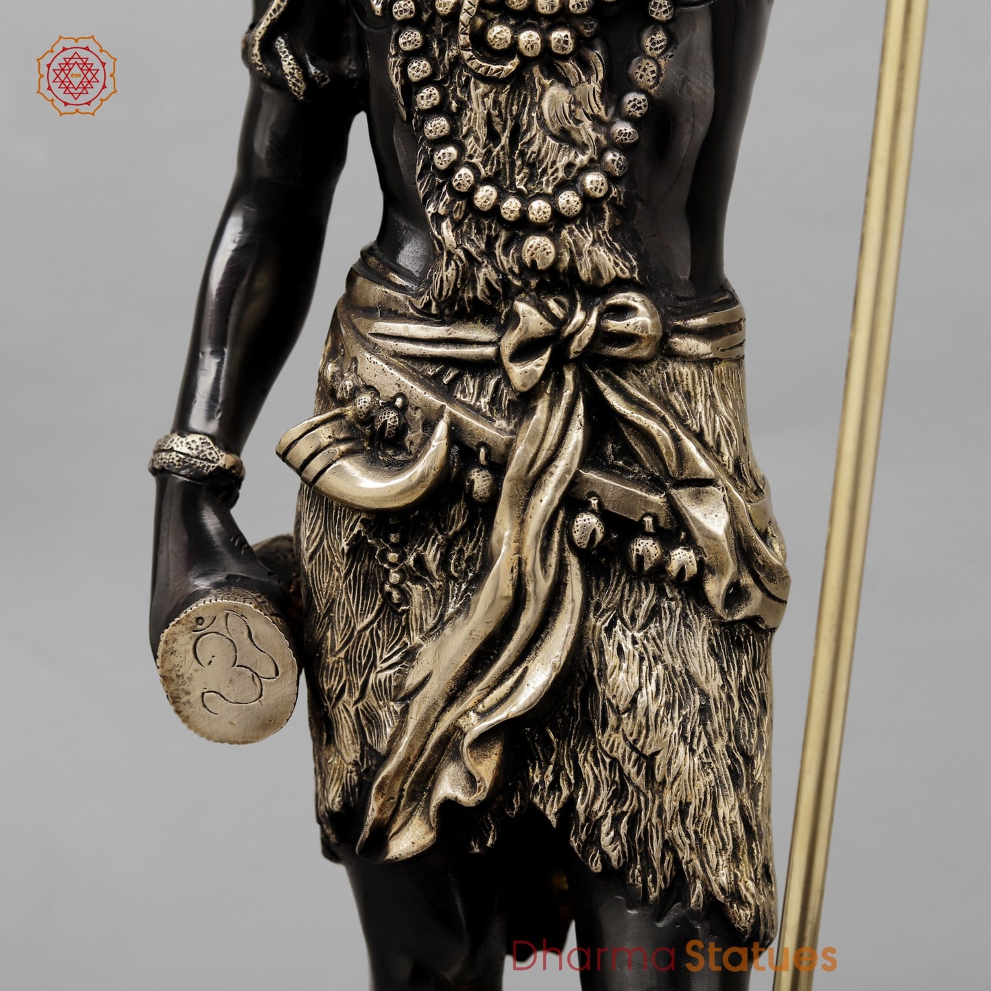 Brass Shiva Standing Fine, Royal Black finish 25”