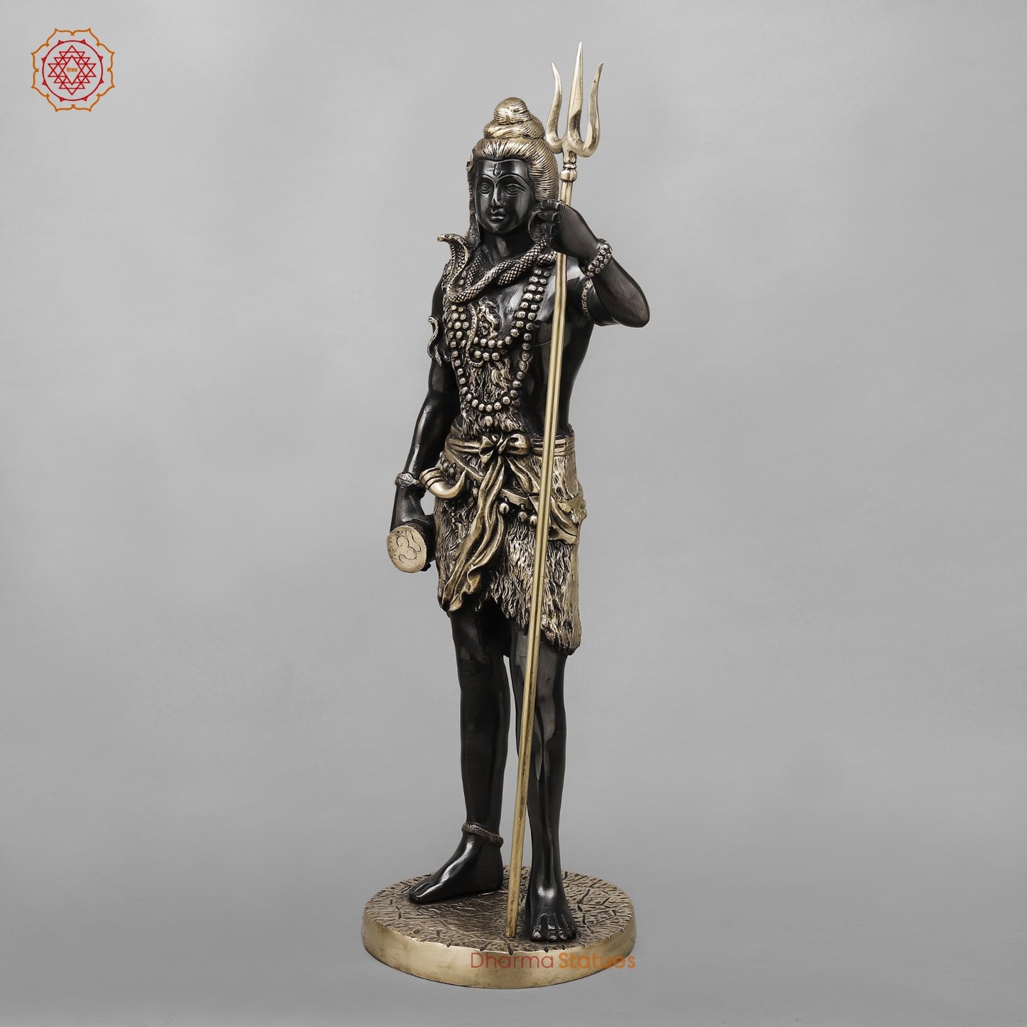 Brass Shiva Standing Fine, Royal Black finish 25”